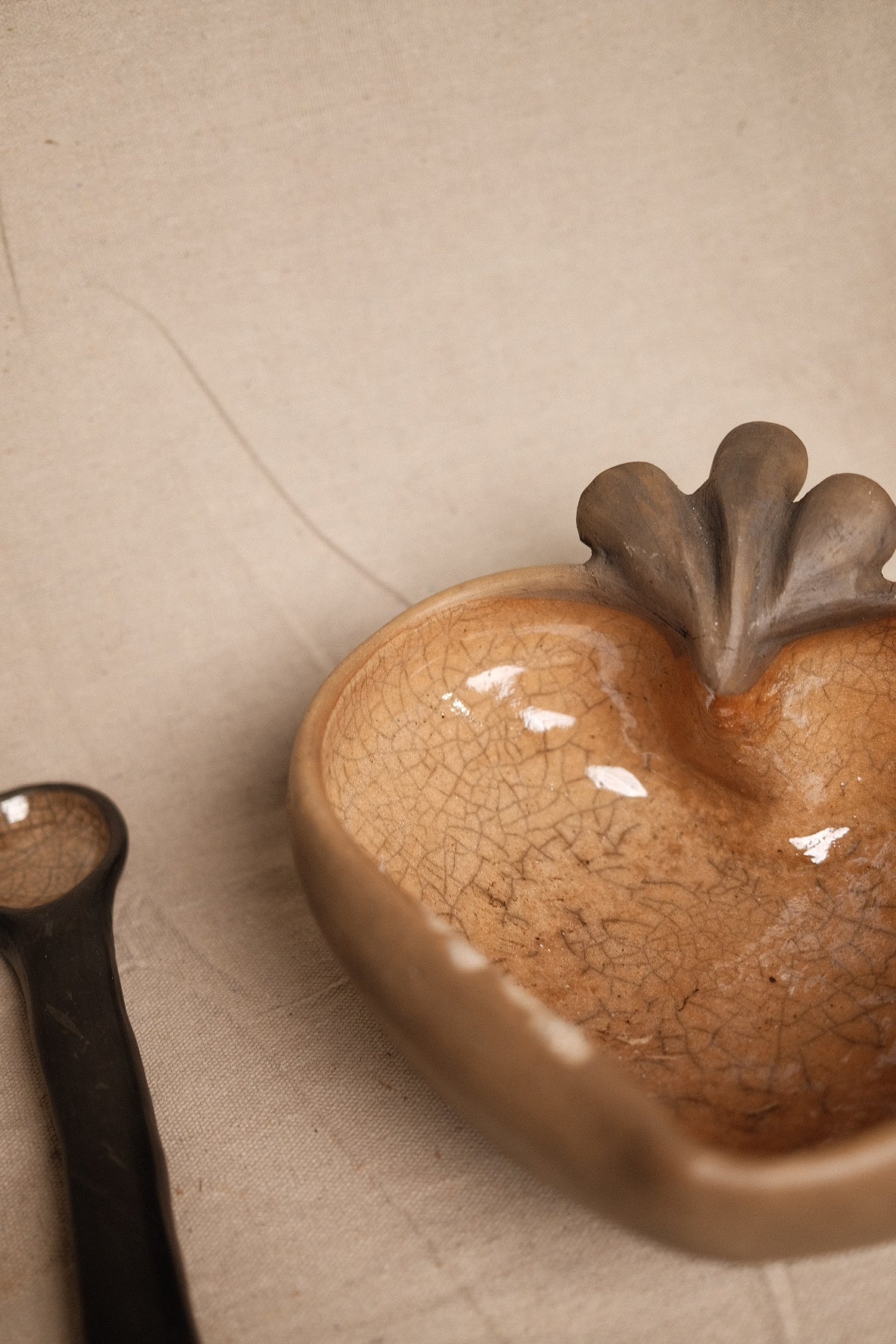 Corazon Glazed Heart Serving Bowl and Spoon Set