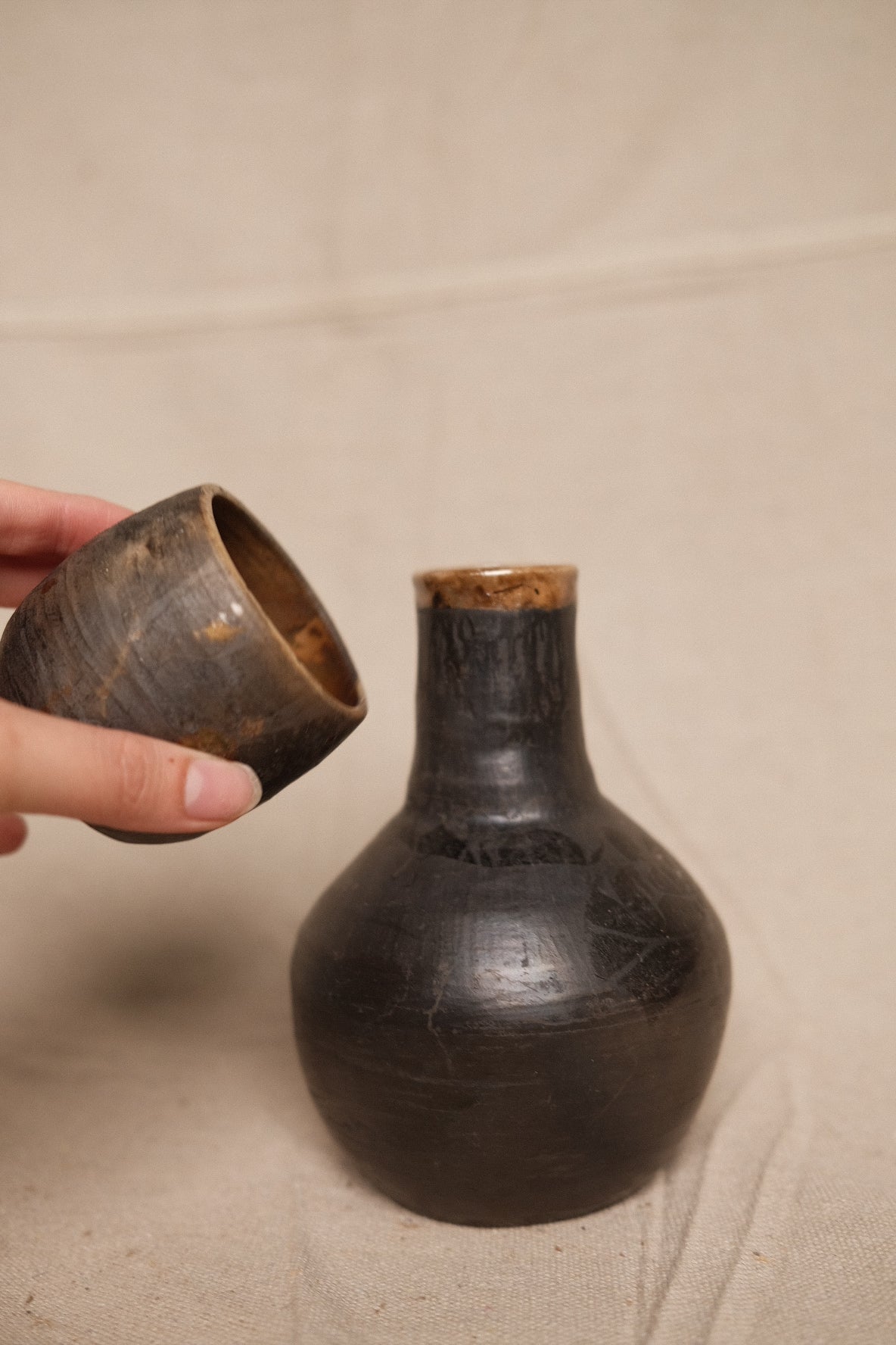 Barro Negro Pitcher + Mug Set (Short)