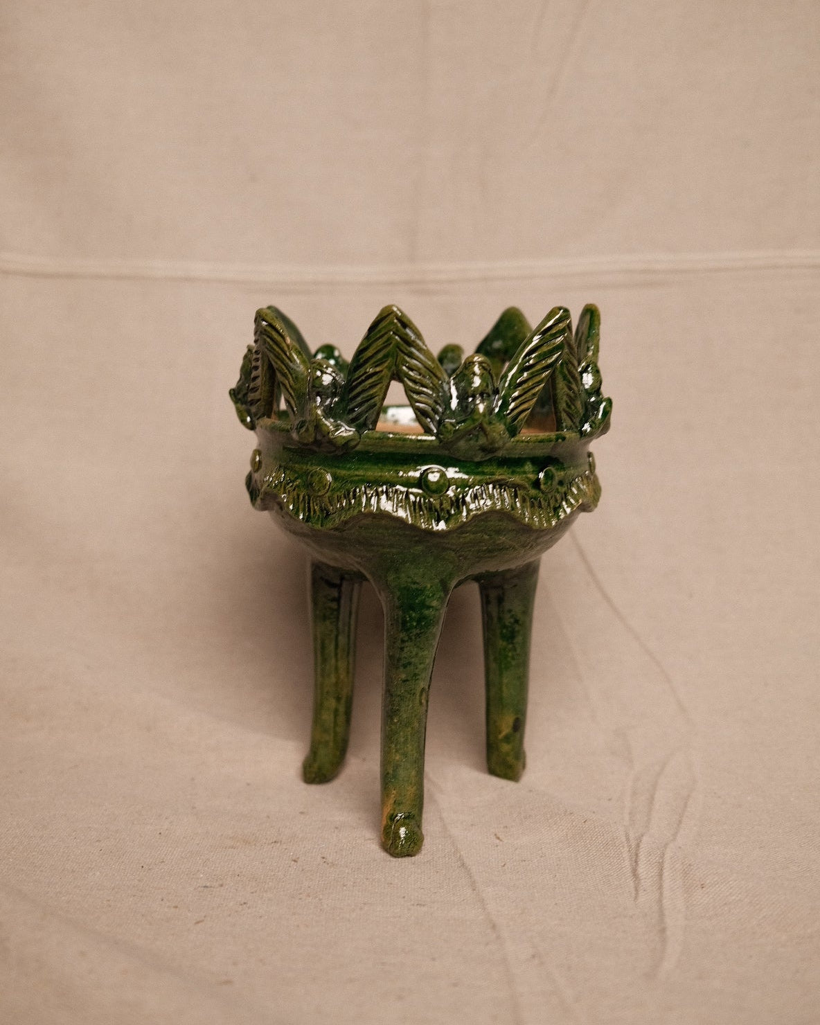 Oaxacan Green Glazed Tripod Vessel No. 1