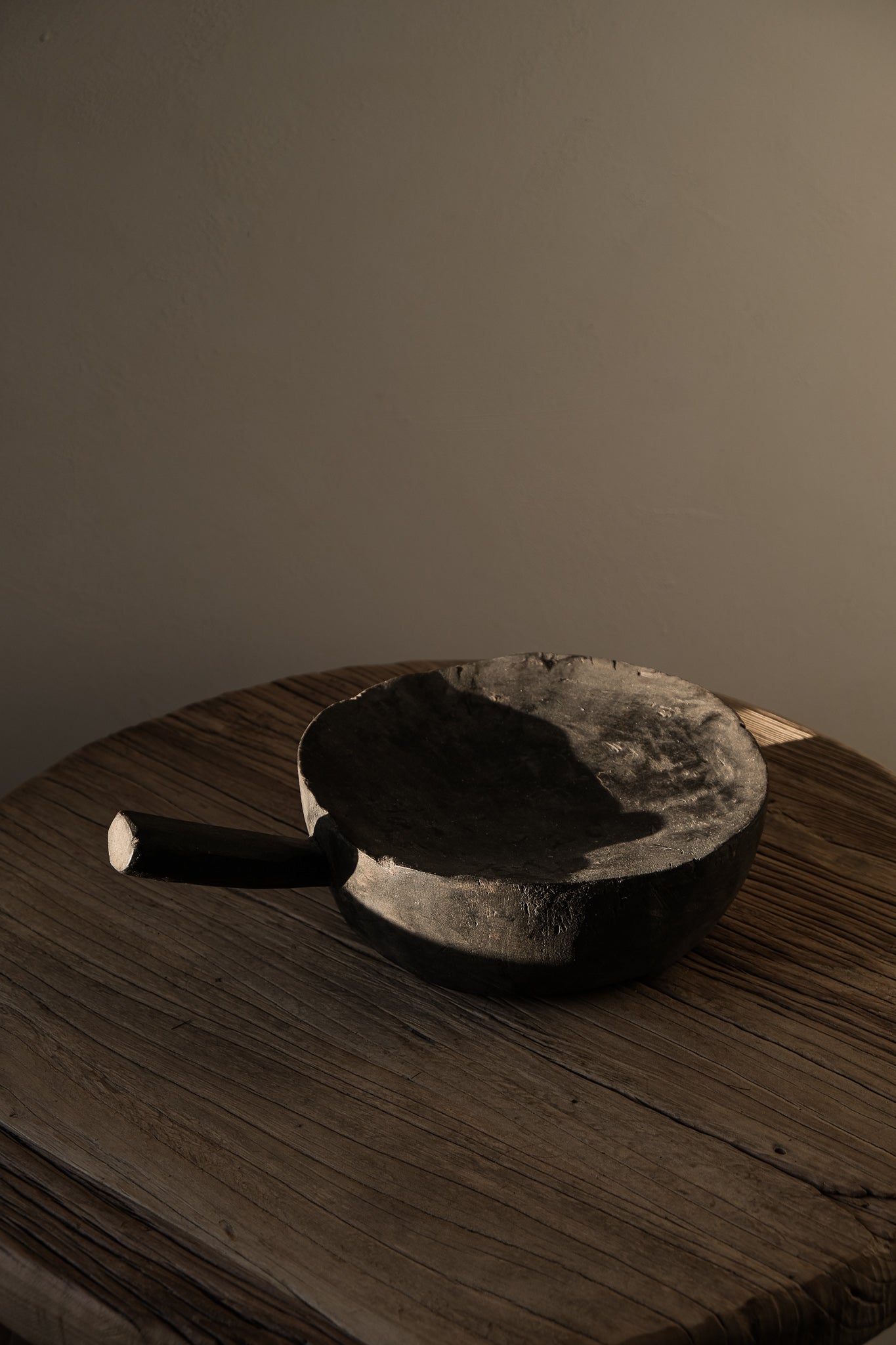 Black Rustic Bowl with Handle