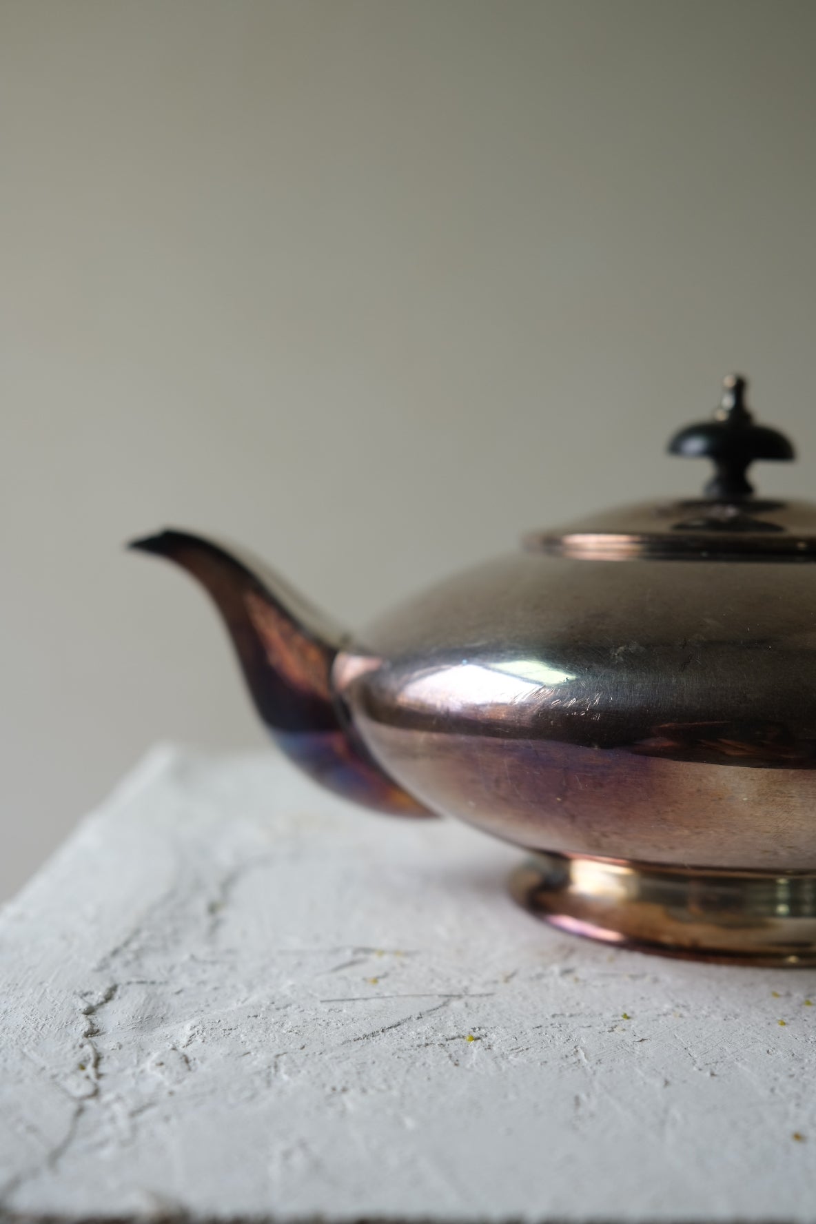 Edwardian Silver-Plated Teapot with Ebony Handle