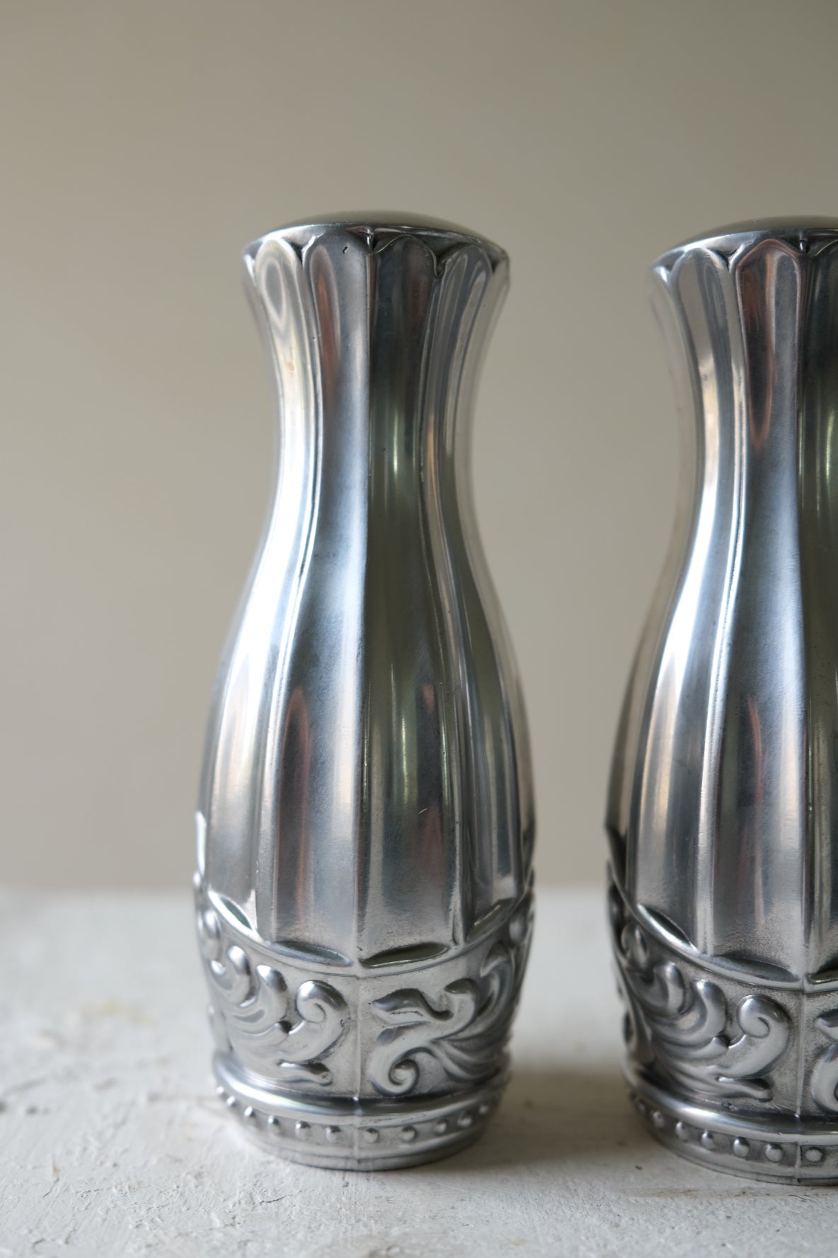 Edwardian Silver-Plated Salt & Pepper Shakers (Pair)