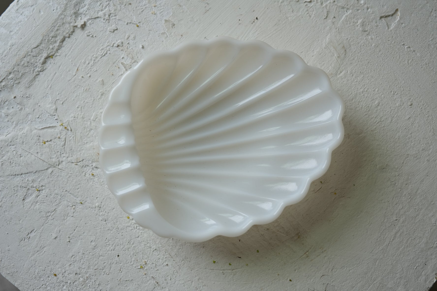 Shell Milk Glass Dish