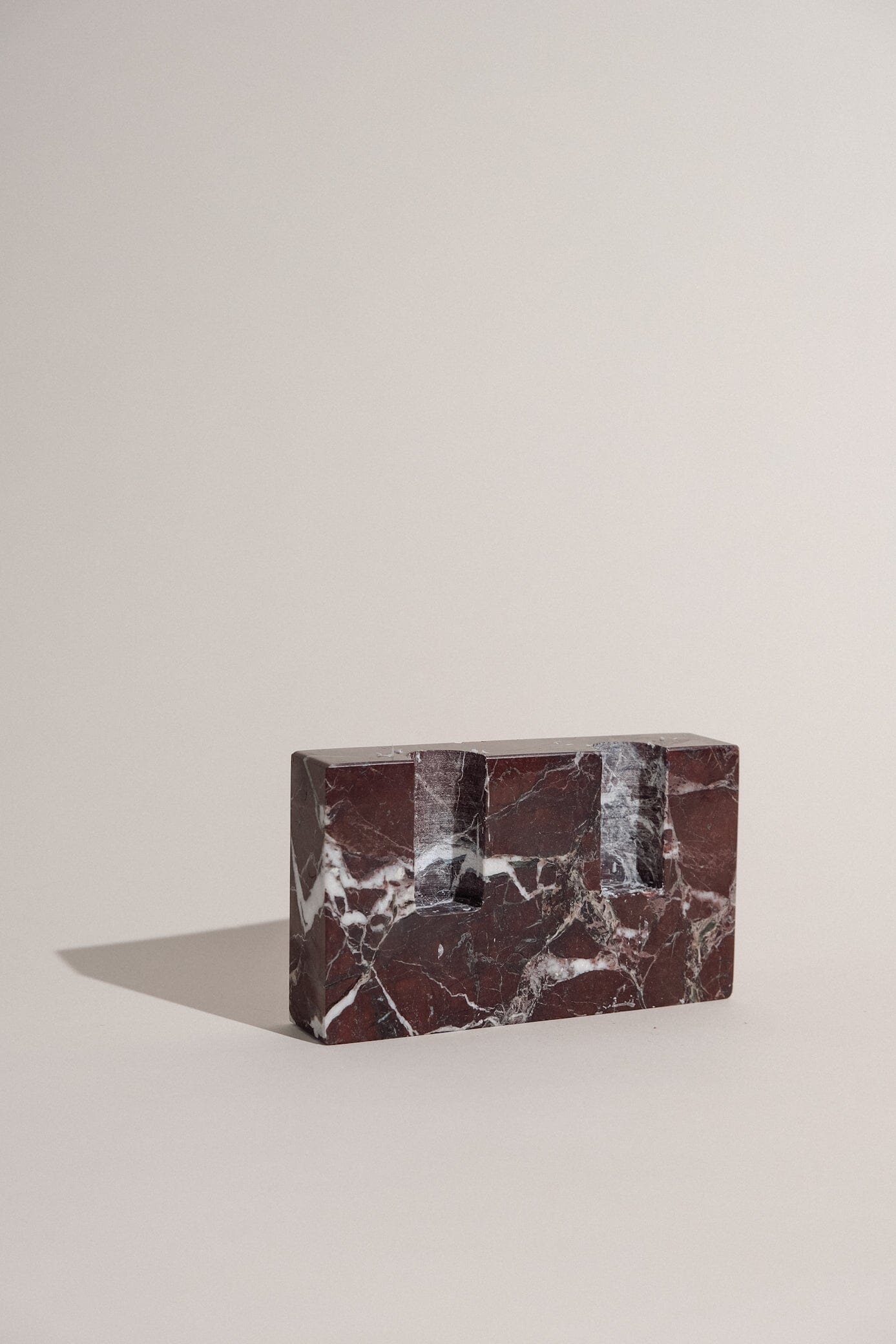 Dua Candle Holder: Rosso Lepanto Stone Candle Holder Twenty Third by Deanne