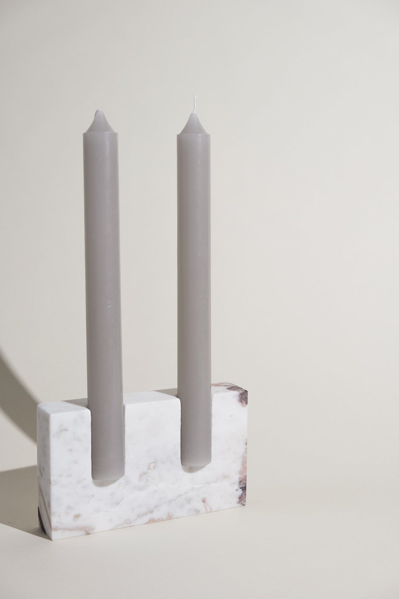 Dua Candle Holder: Viola Calacatta Stone Candle Holder Twenty Third by Deanne