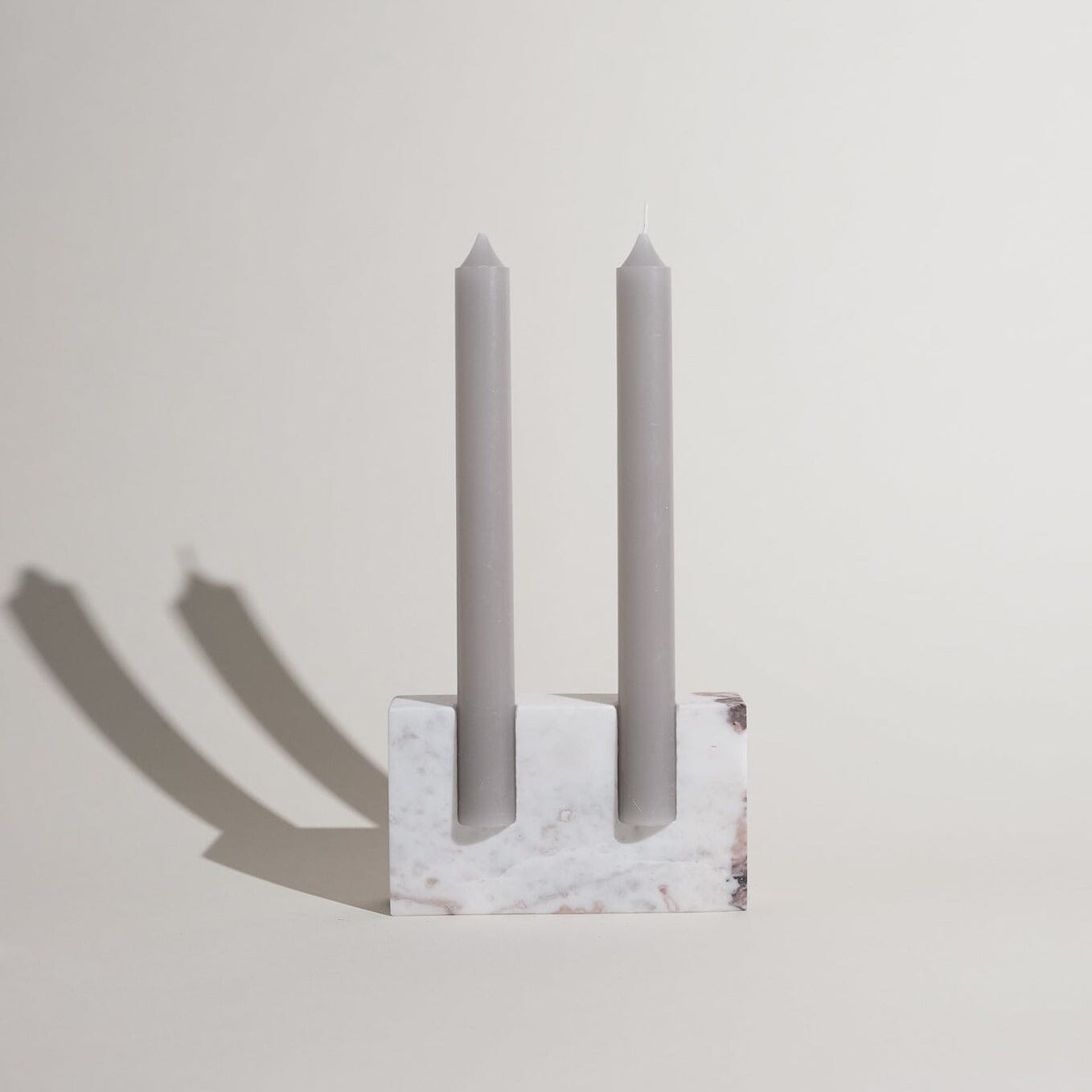 Dua Candle Holder: Viola Calacatta Stone Candle Holder Twenty Third by Deanne
