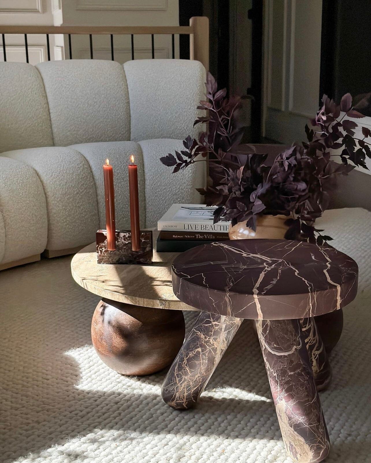 Dua Candle Holder: Rosso Lepanto Stone Candle Holder Twenty Third by Deanne