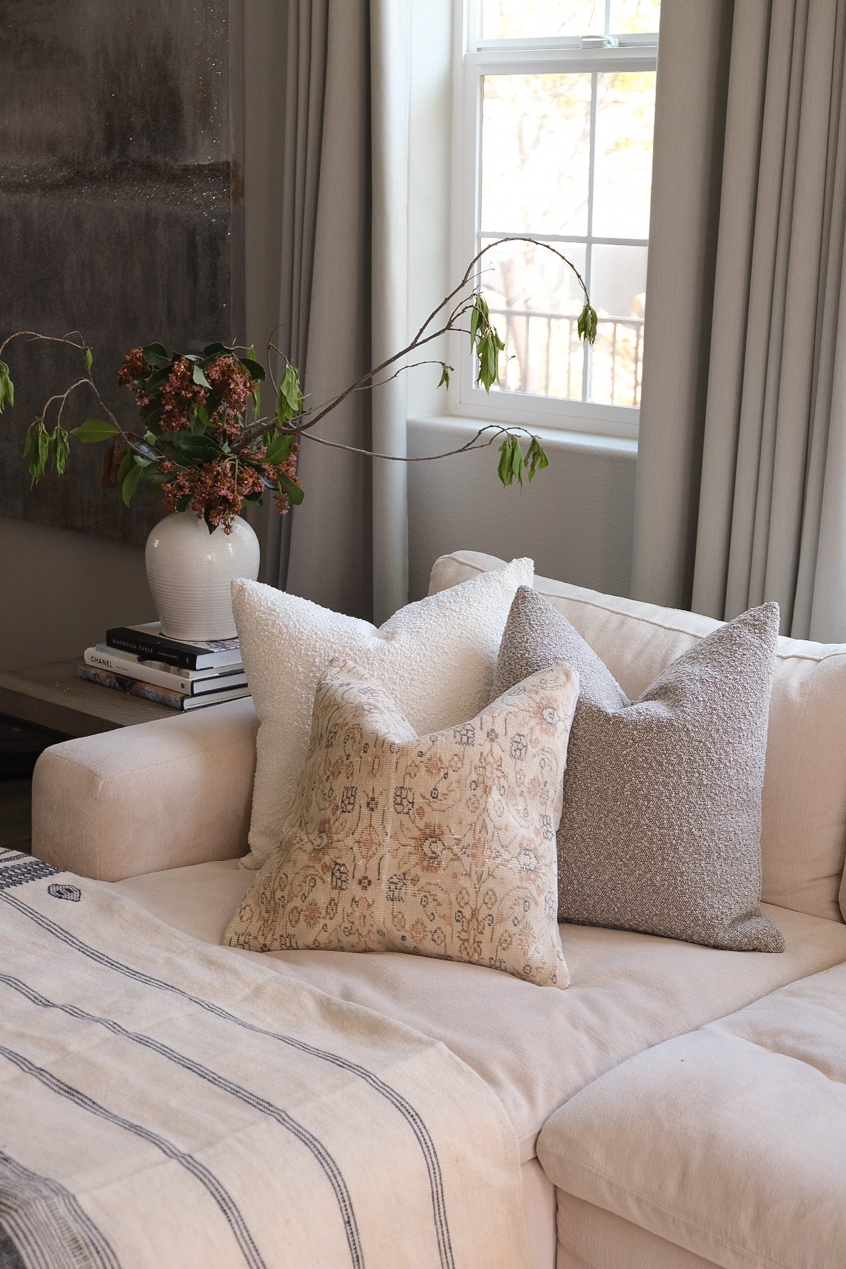 Boucle Pillow: Bone Classics Twenty Third by Deanne