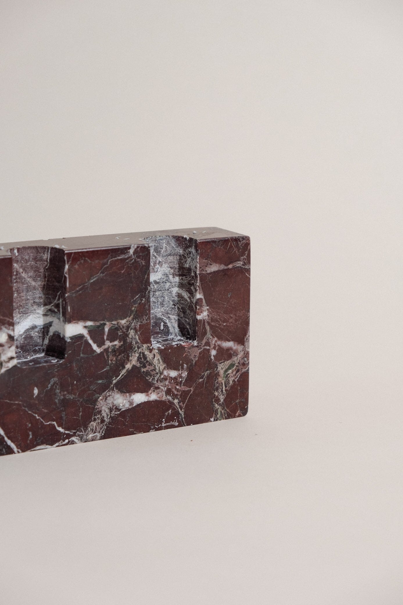 Dua Candle Holder: Rosso Lepanto Stone Candle Holder Twenty Third by Deanne