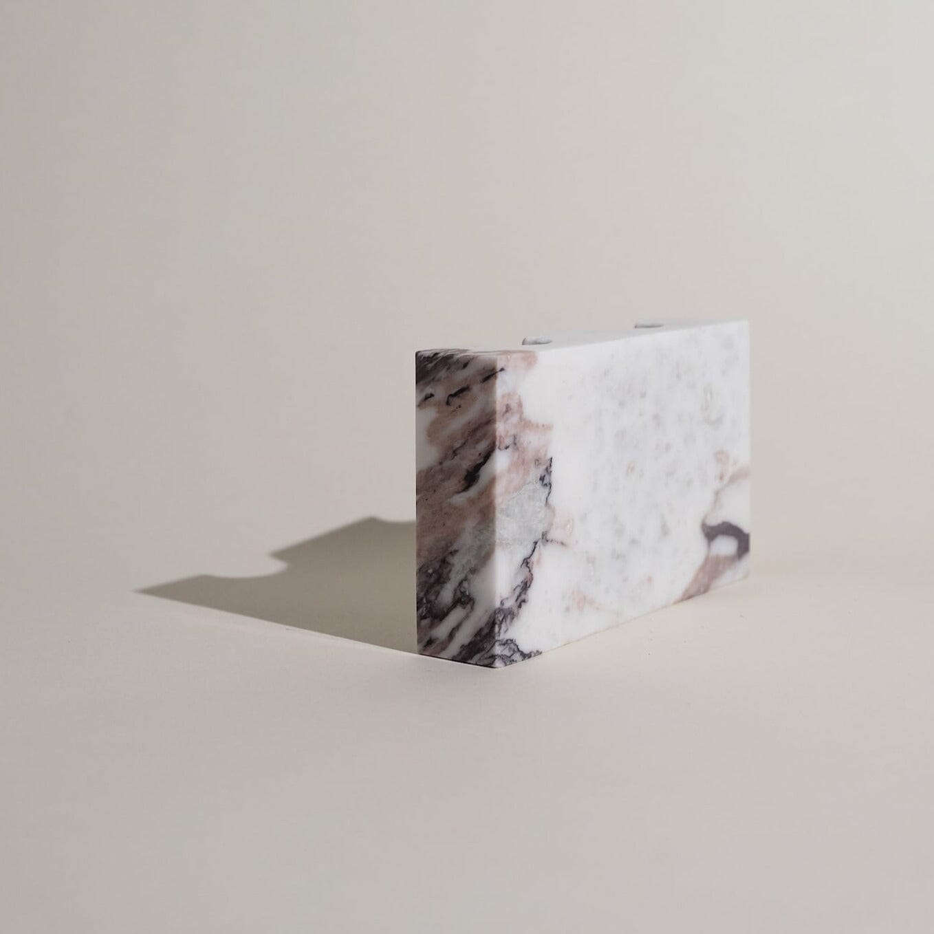 Dua Candle Holder: Viola Calacatta Stone Candle Holder Twenty Third by Deanne