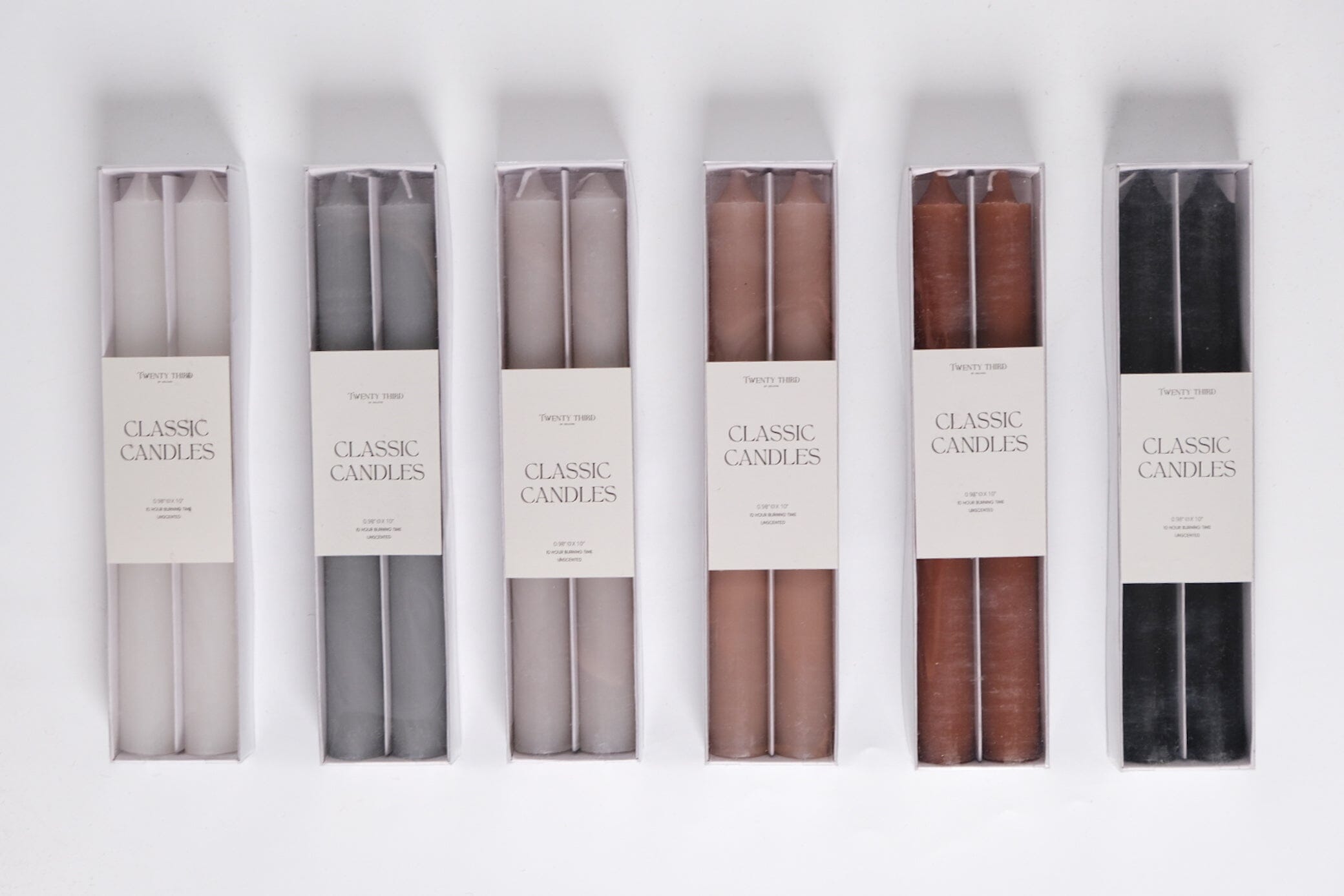 Taper Candle set of 2 - Smoke Gray candles Twenty Third by Deanne