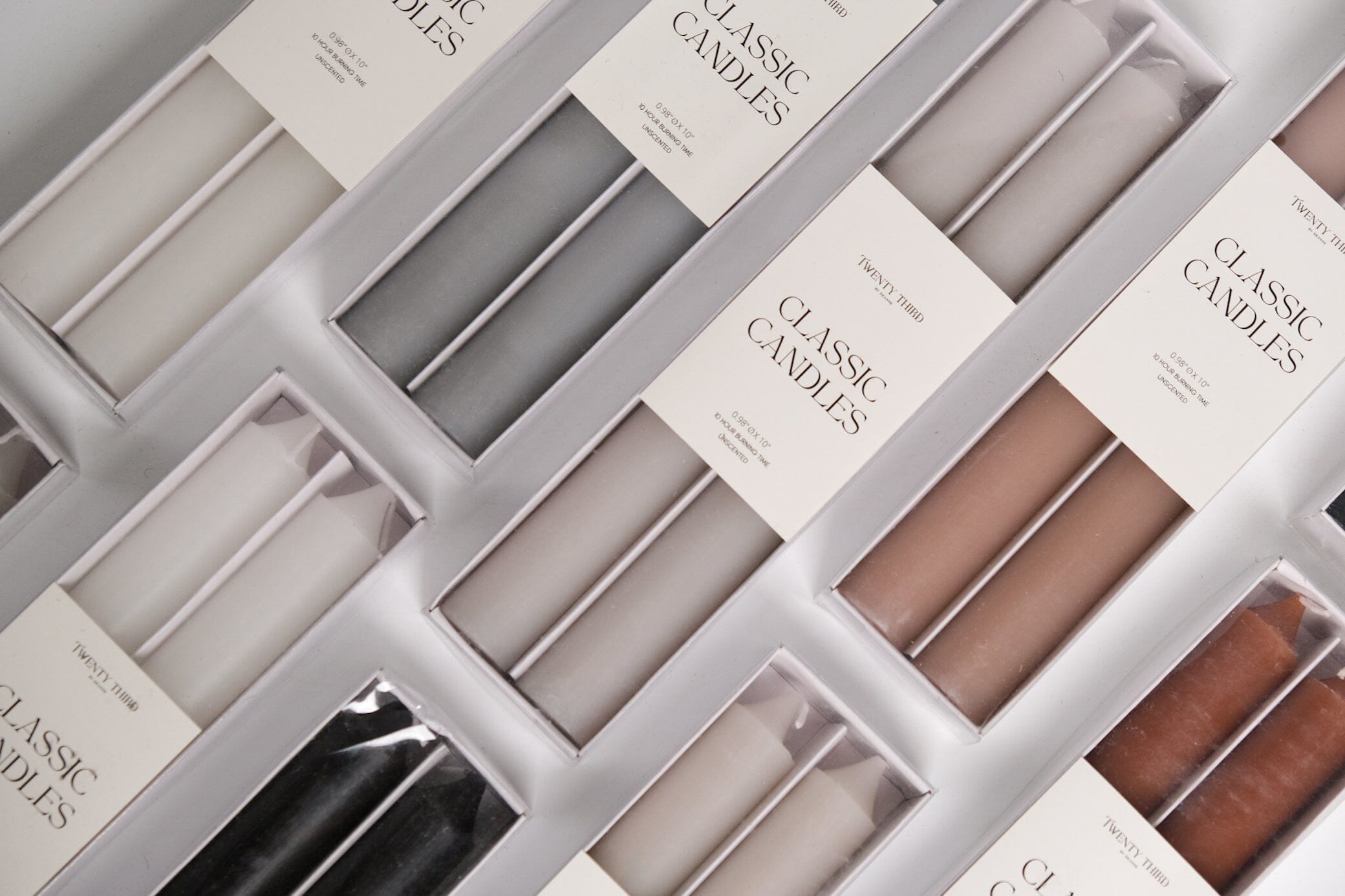 Taper Candle set of 2 - Smoke Gray candles Twenty Third by Deanne