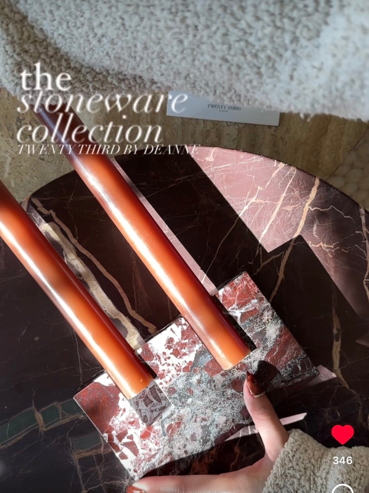 Dua Candle Holder: Rosso Lepanto Stone Candle Holder Twenty Third by Deanne