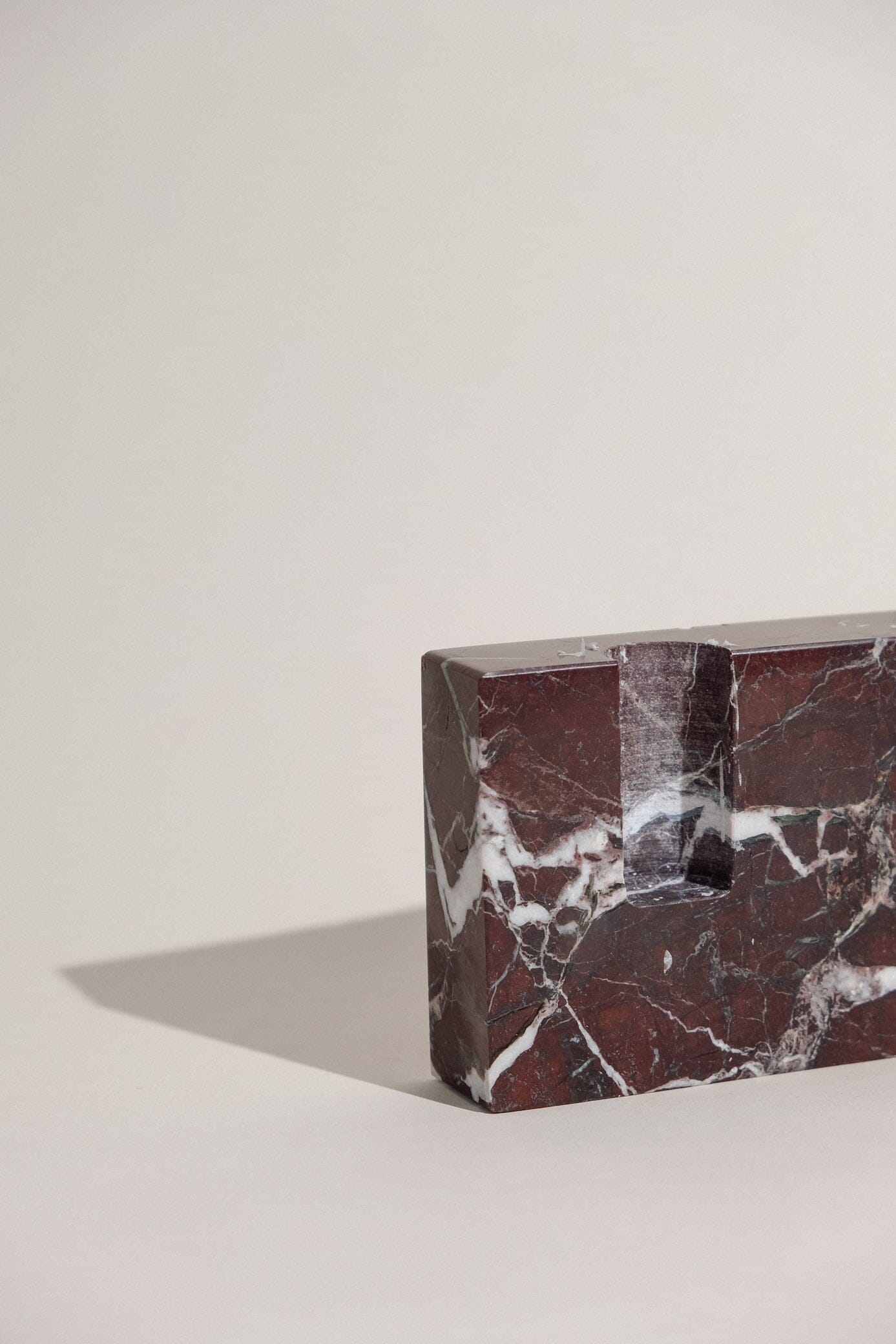 Dua Candle Holder: Rosso Lepanto Stone Candle Holder Twenty Third by Deanne