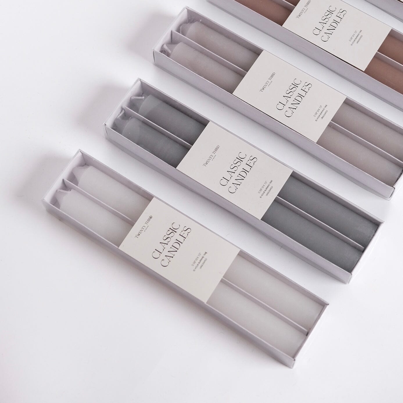 Taper Candle set of 2 - Smoke Gray candles Twenty Third by Deanne