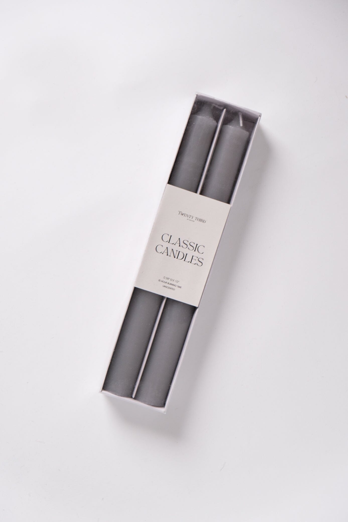 Taper Candle set of 2 - Smoke Gray candles Twenty Third by Deanne