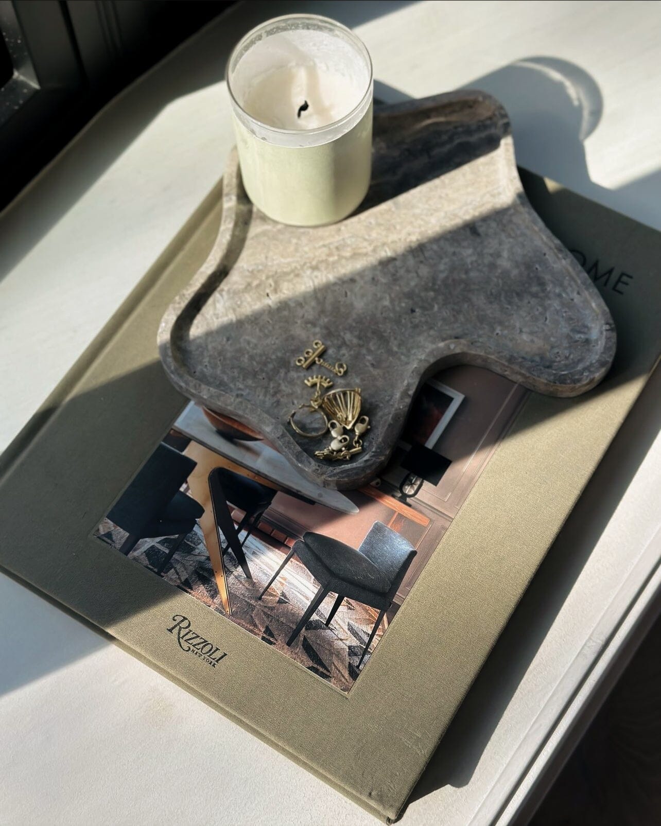 Wave Travertine Tray Stone Tray Twenty Third by Deanne