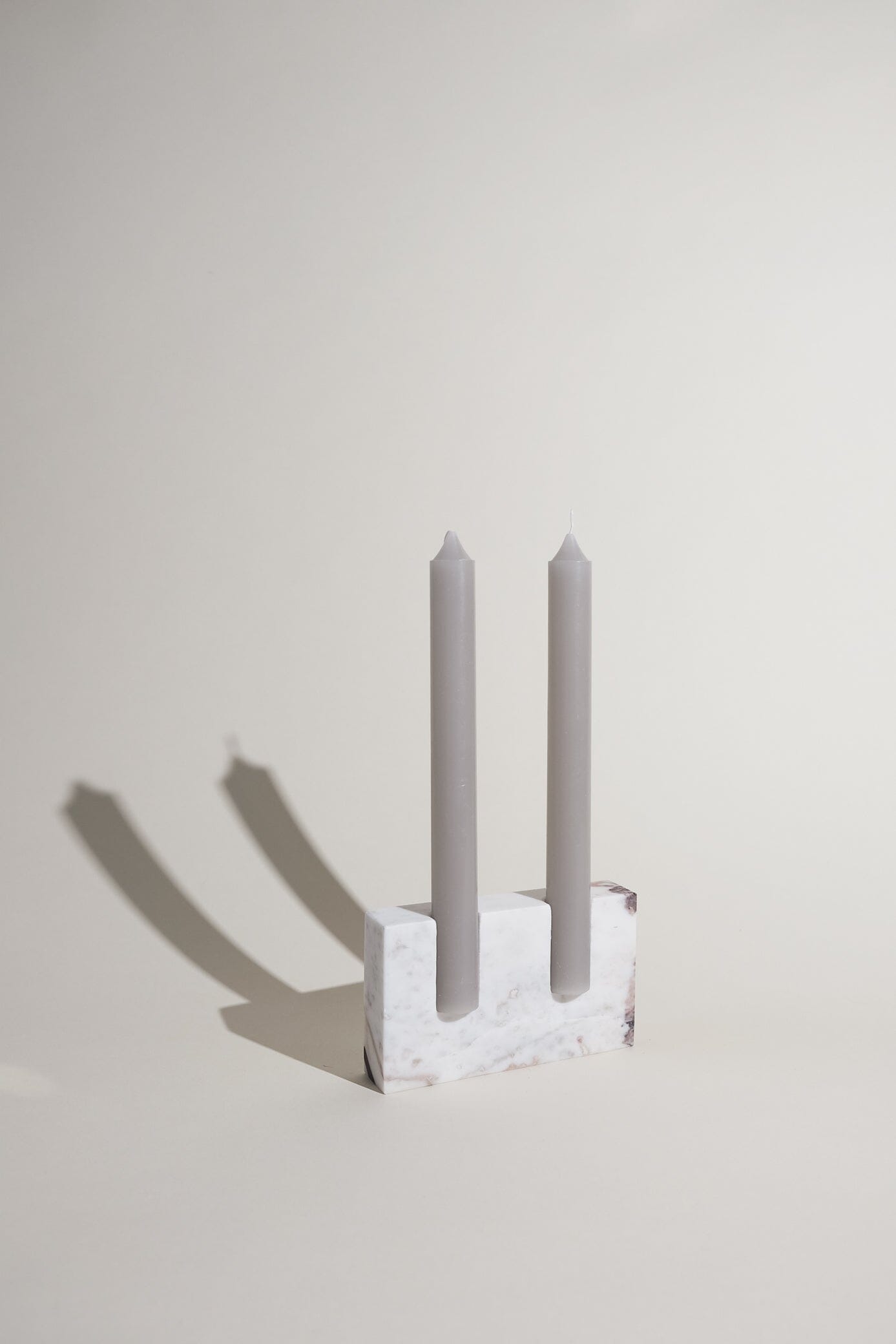 Dua Candle Holder: Viola Calacatta Stone Candle Holder Twenty Third by Deanne