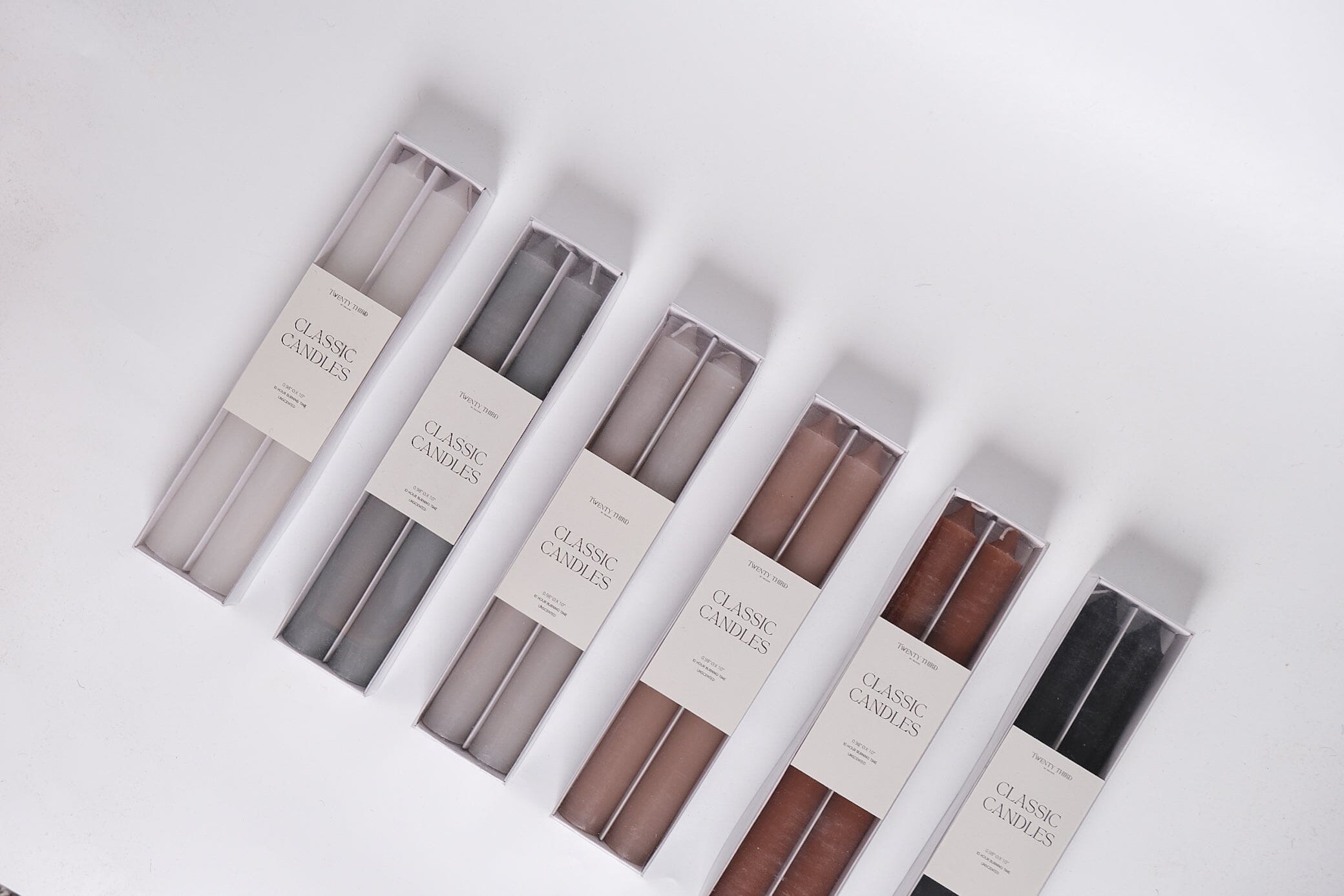 Taper Candle set of 2 - Smoke Gray candles Twenty Third by Deanne