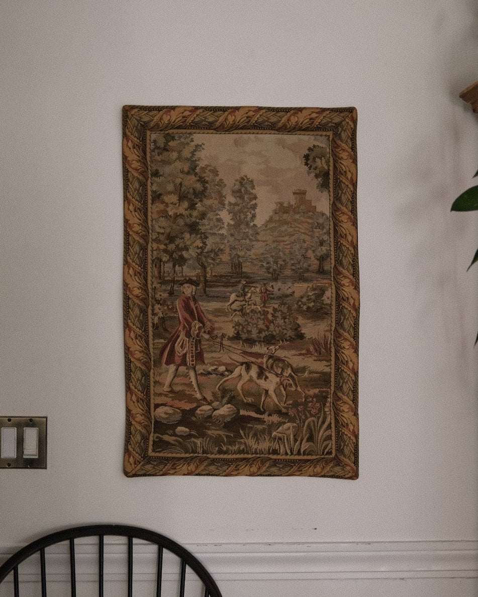 Noble Hunting Scene Wall Tapestry (c.1900s)