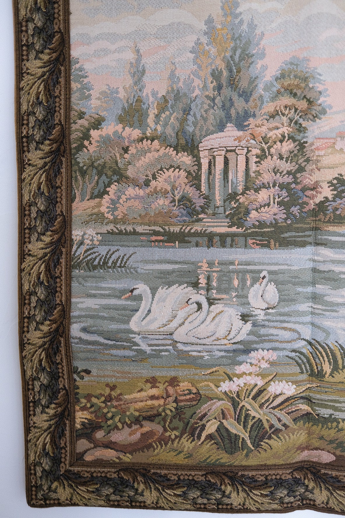 Serene Swan Lake Wall Tapestry