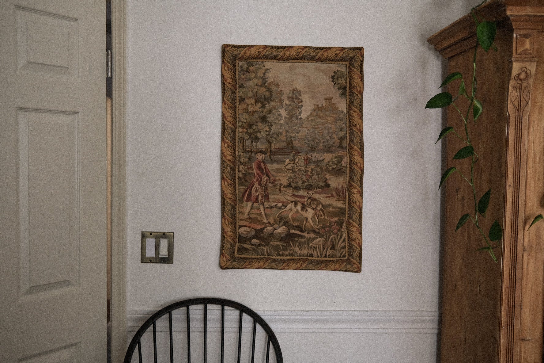 Noble Hunting Scene Wall Tapestry (c.1900s)