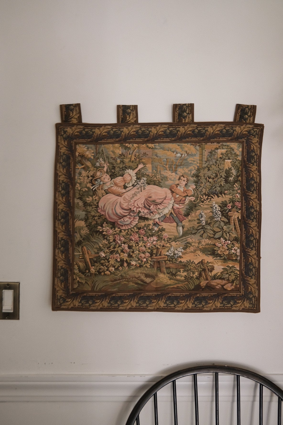 Romantic Pastoral Scene Wall Tapestry