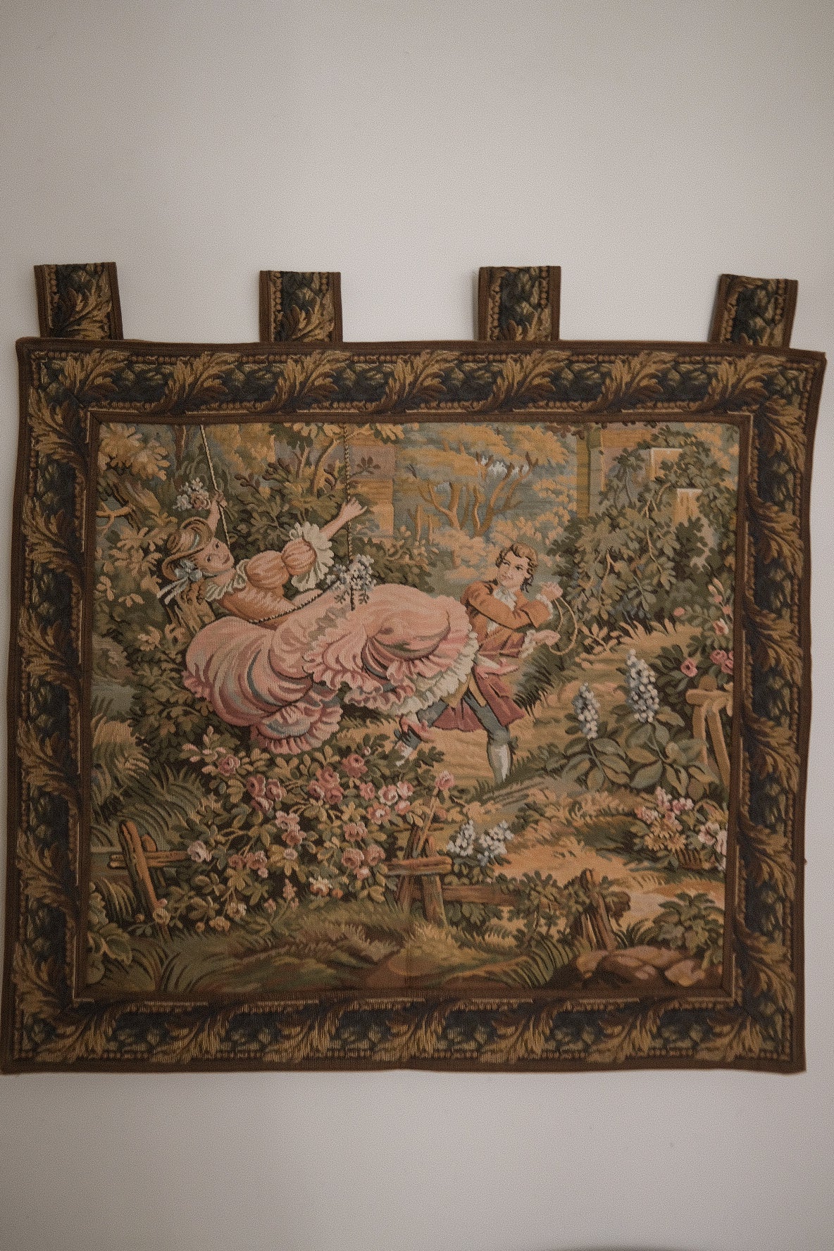 Romantic Pastoral Scene Wall Tapestry