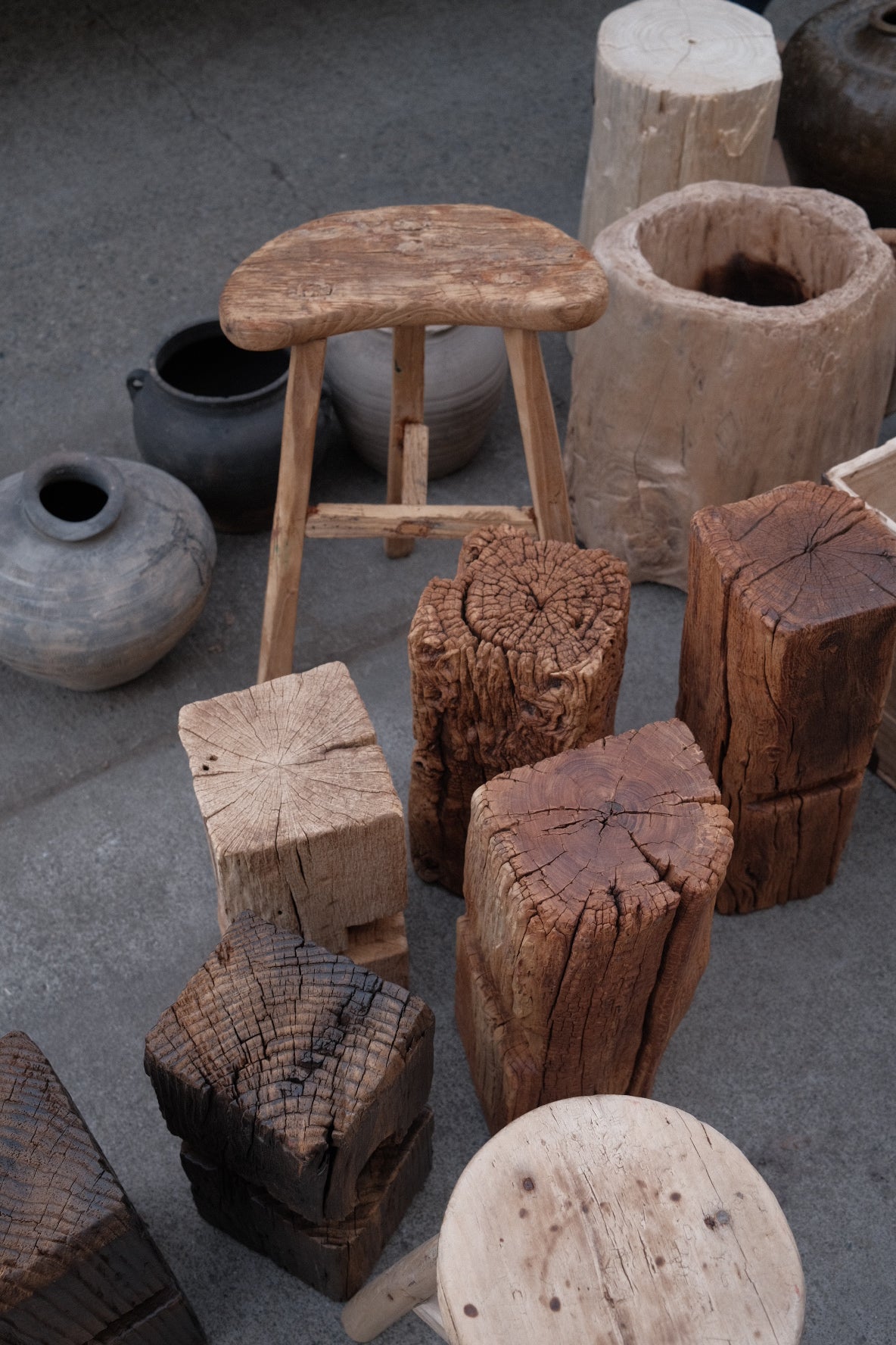 Cresent Wood Stool