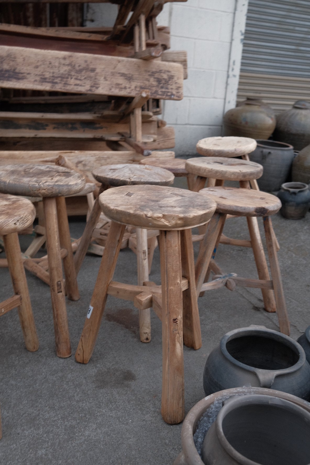 Cresent Wood Stool