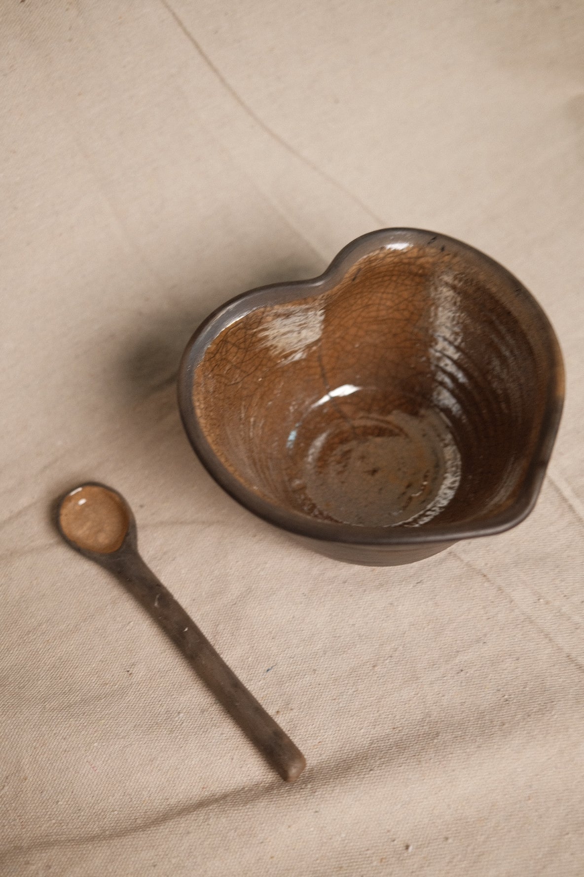 Glazed Barro Negro Heart Bowl