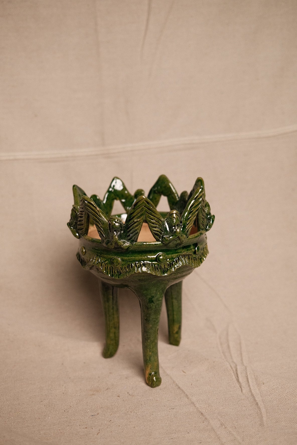 Oaxacan Green Glazed Tripod Vessel No. 1