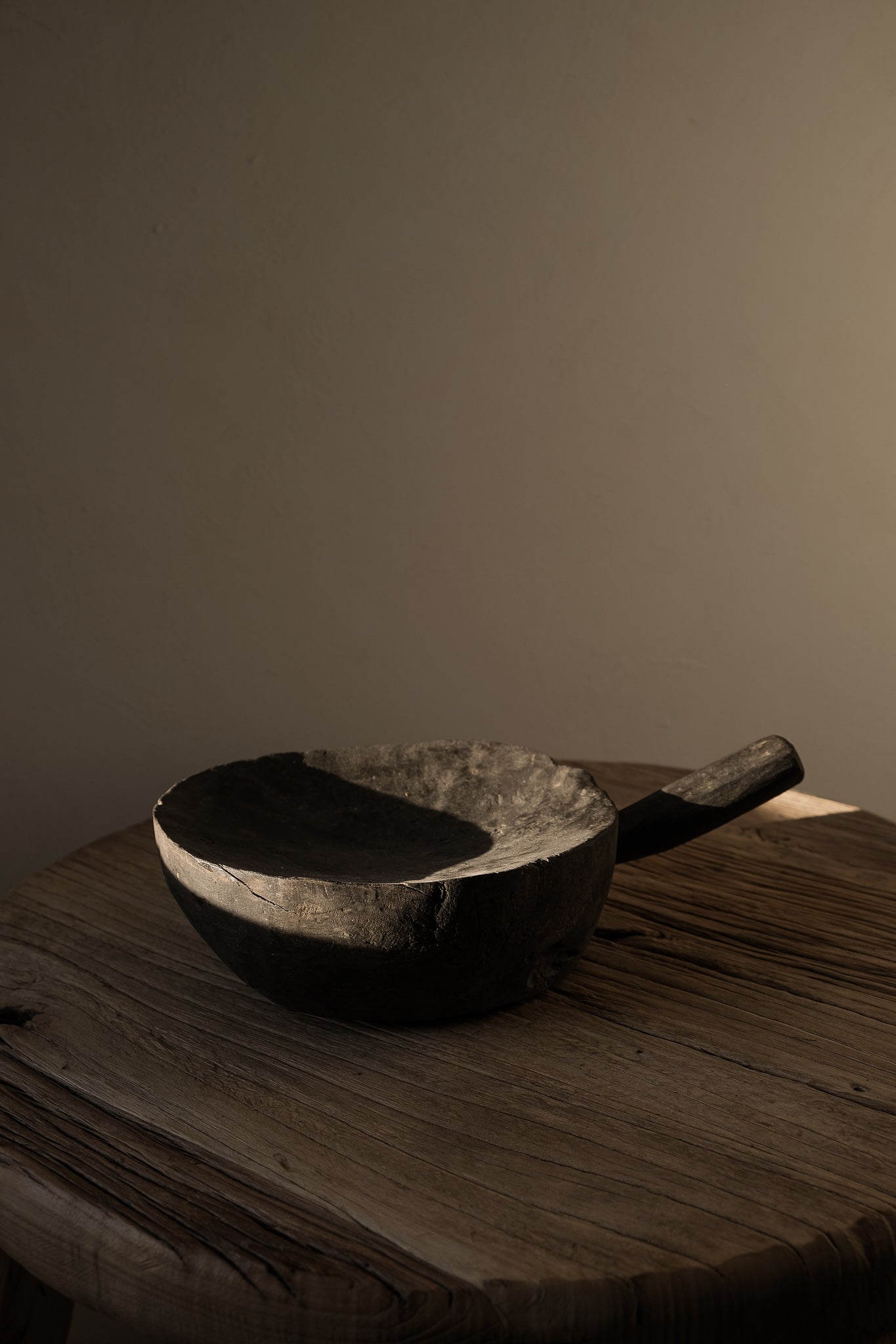 Black Rustic Bowl with Handle