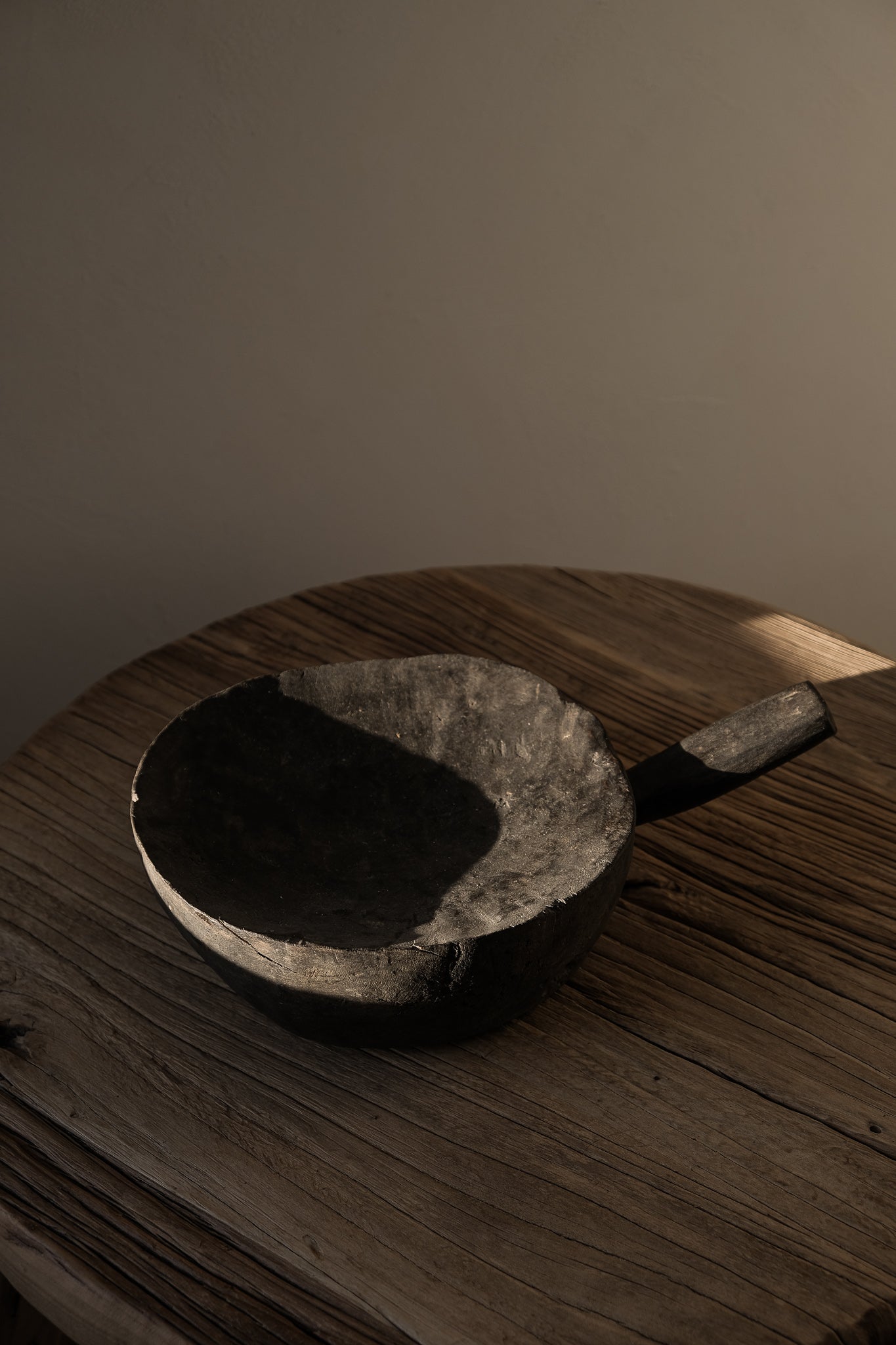 Black Rustic Bowl with Handle