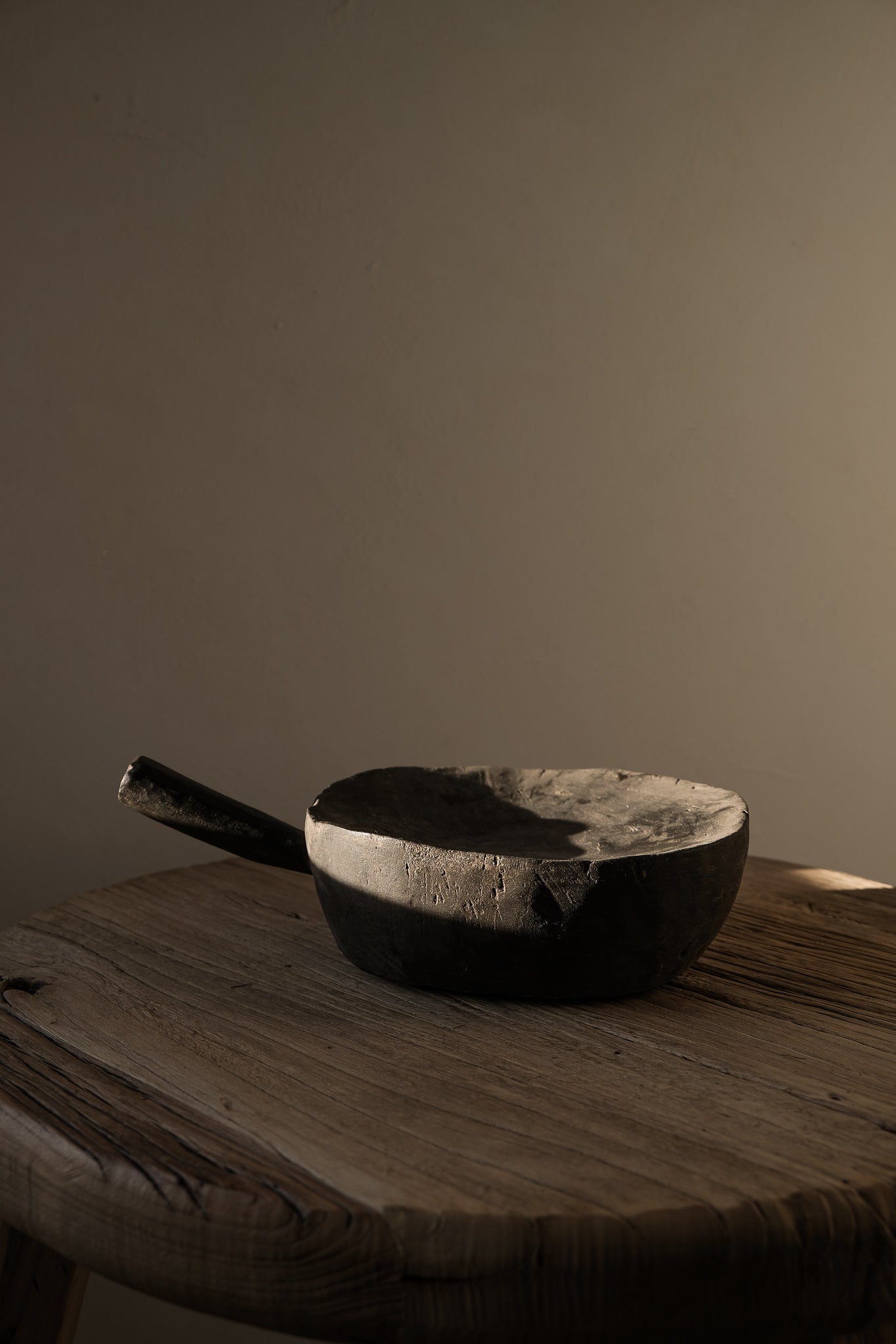 Black Rustic Bowl with Handle