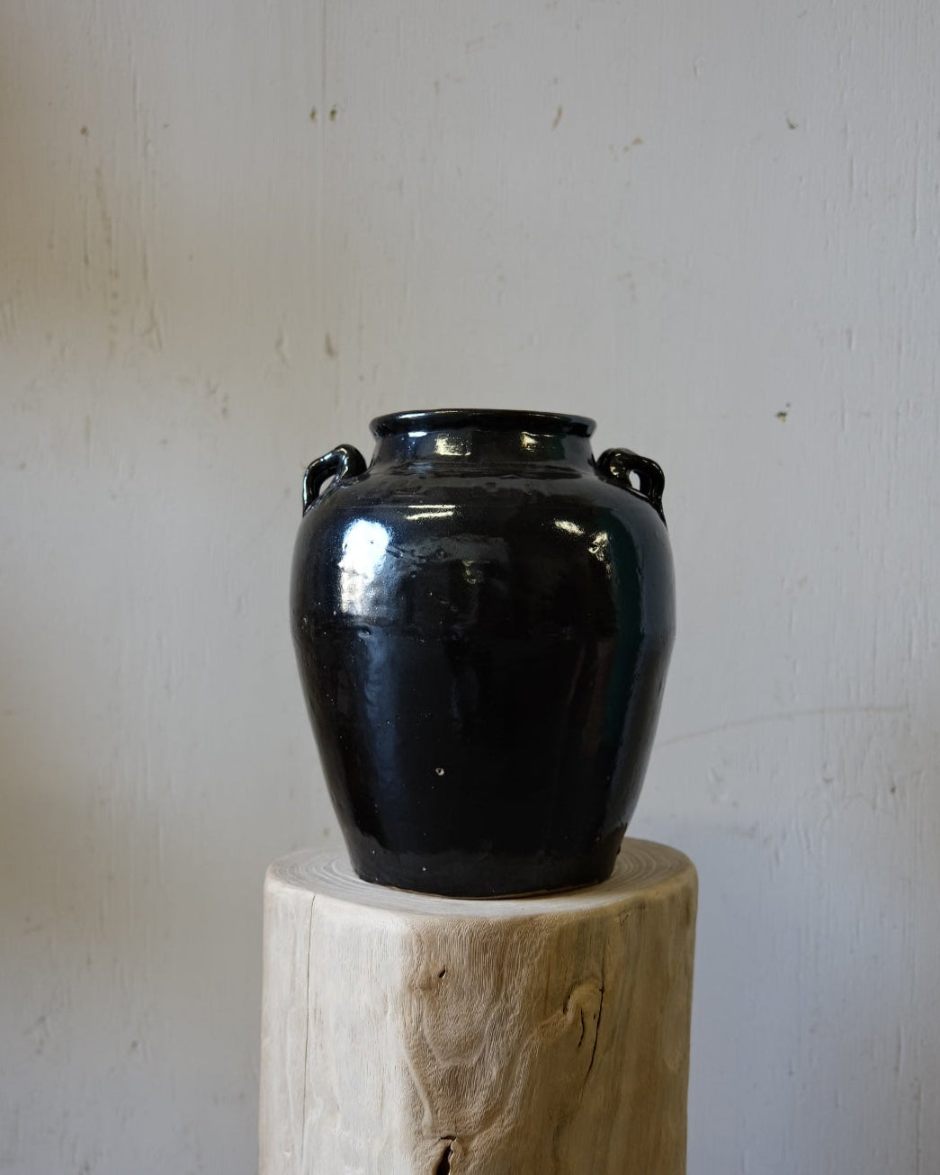 Antique Chinese Black Glaze Large Jar