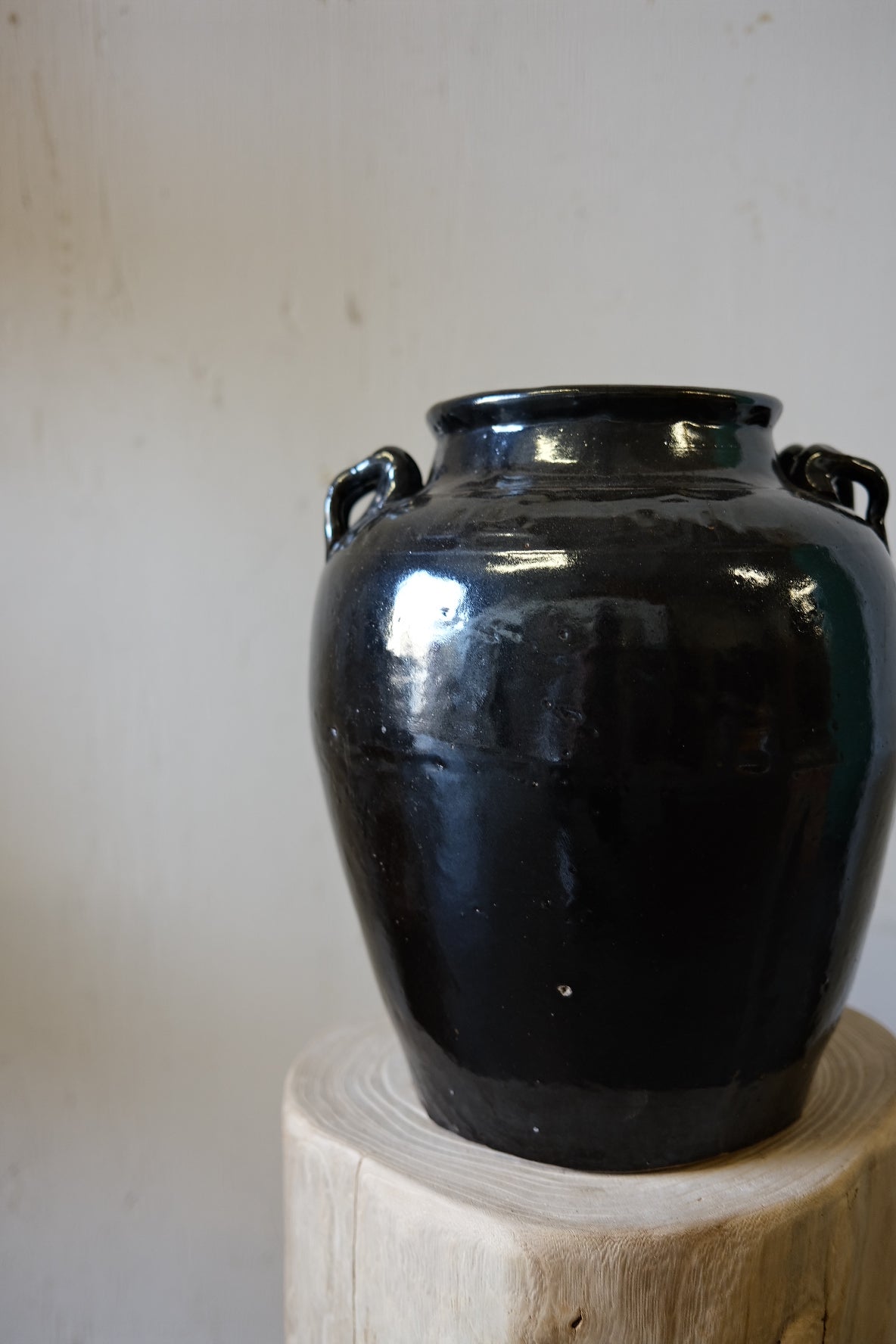 Antique Chinese Black Glaze Large Jar