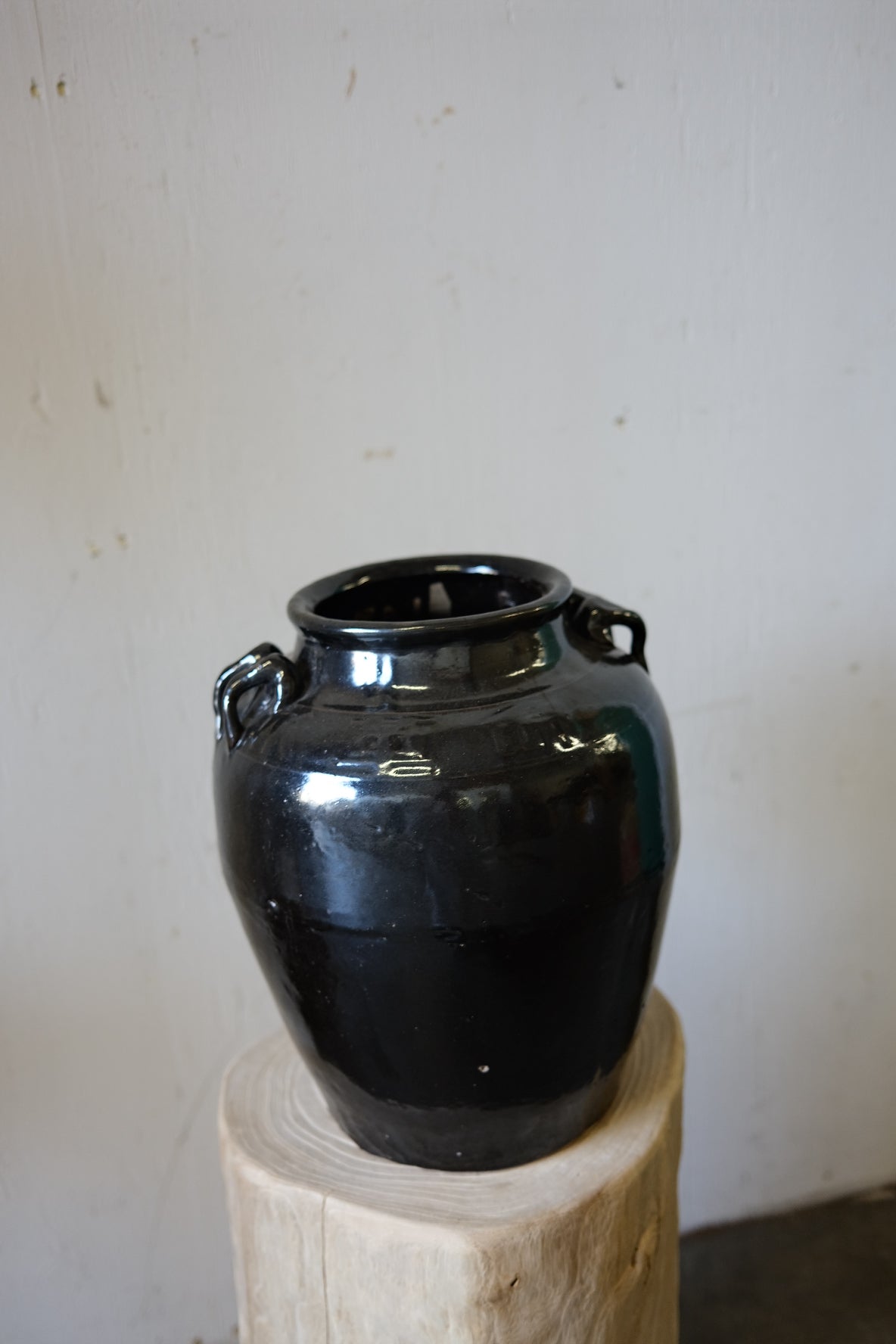 Glazed Large Black Pot