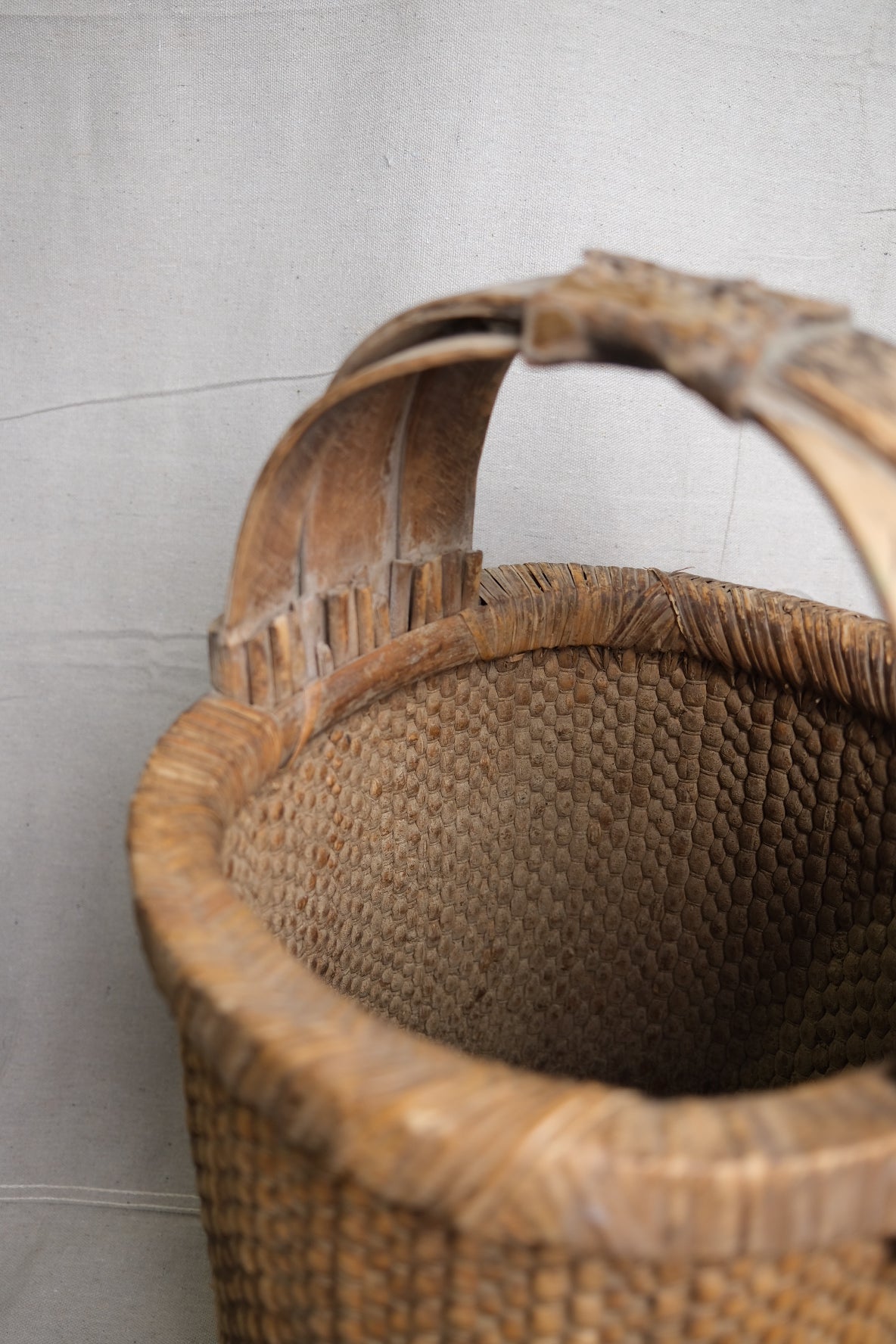 Tall Chinese Vintage Basket