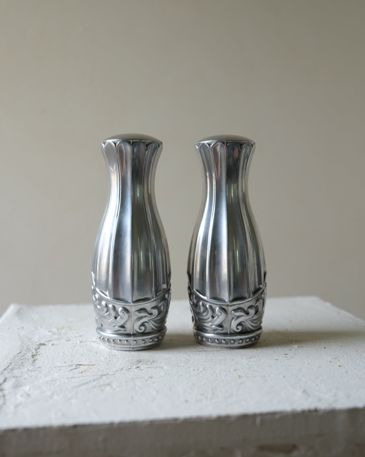Edwardian Silver-Plated Salt & Pepper Shakers (Pair)