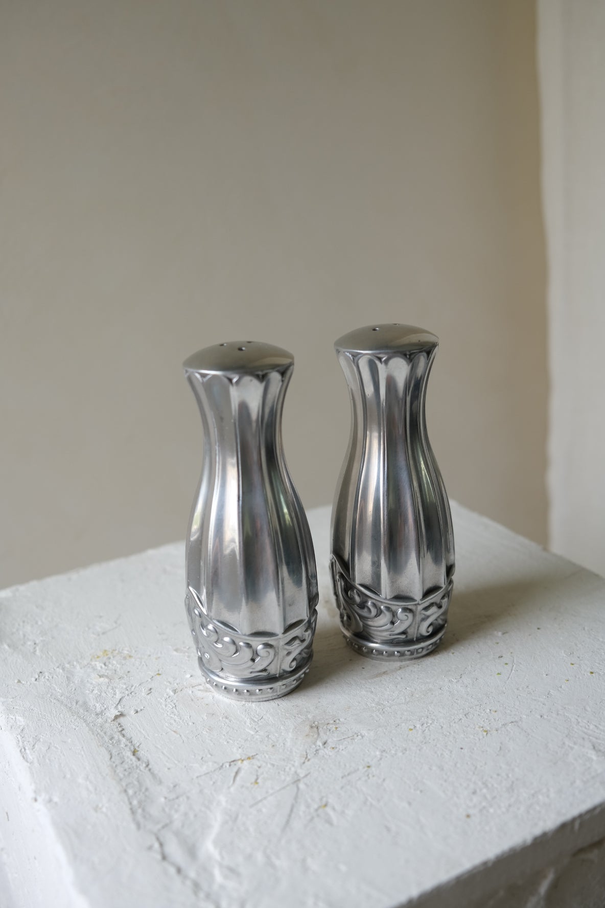 Edwardian Silver-Plated Salt & Pepper Shakers (Pair)