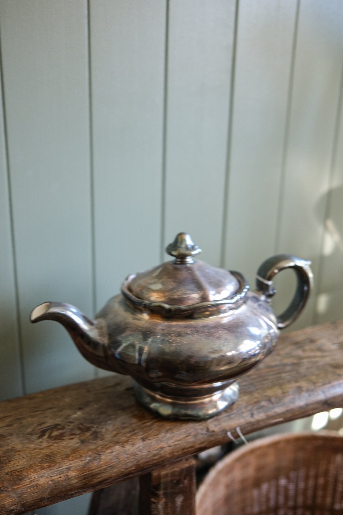 Antique Chrome Tea Pot