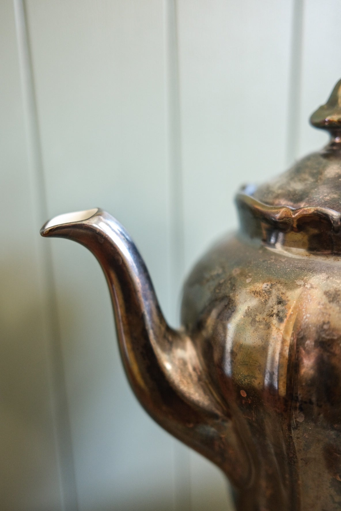 Vintage Chrome Tall Tea Pot