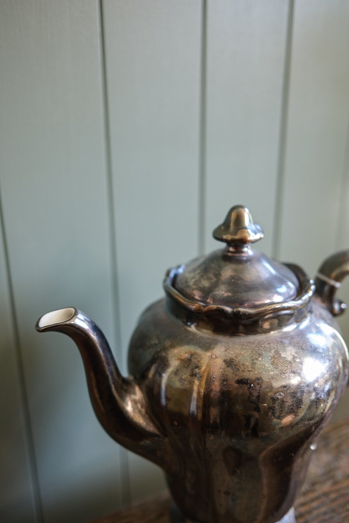 Vintage Chrome Tall Tea Pot