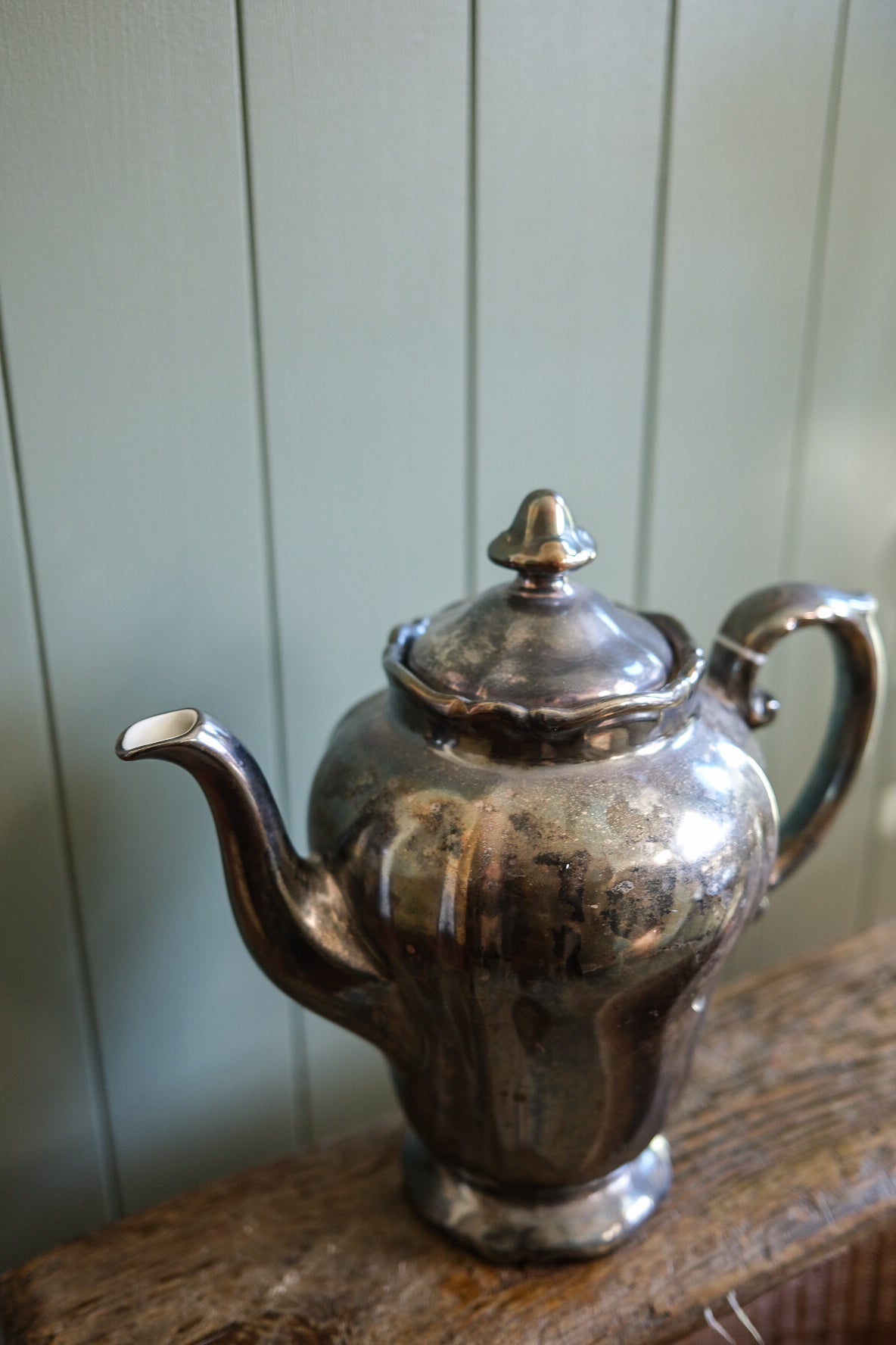 Vintage Chrome Tall Tea Pot