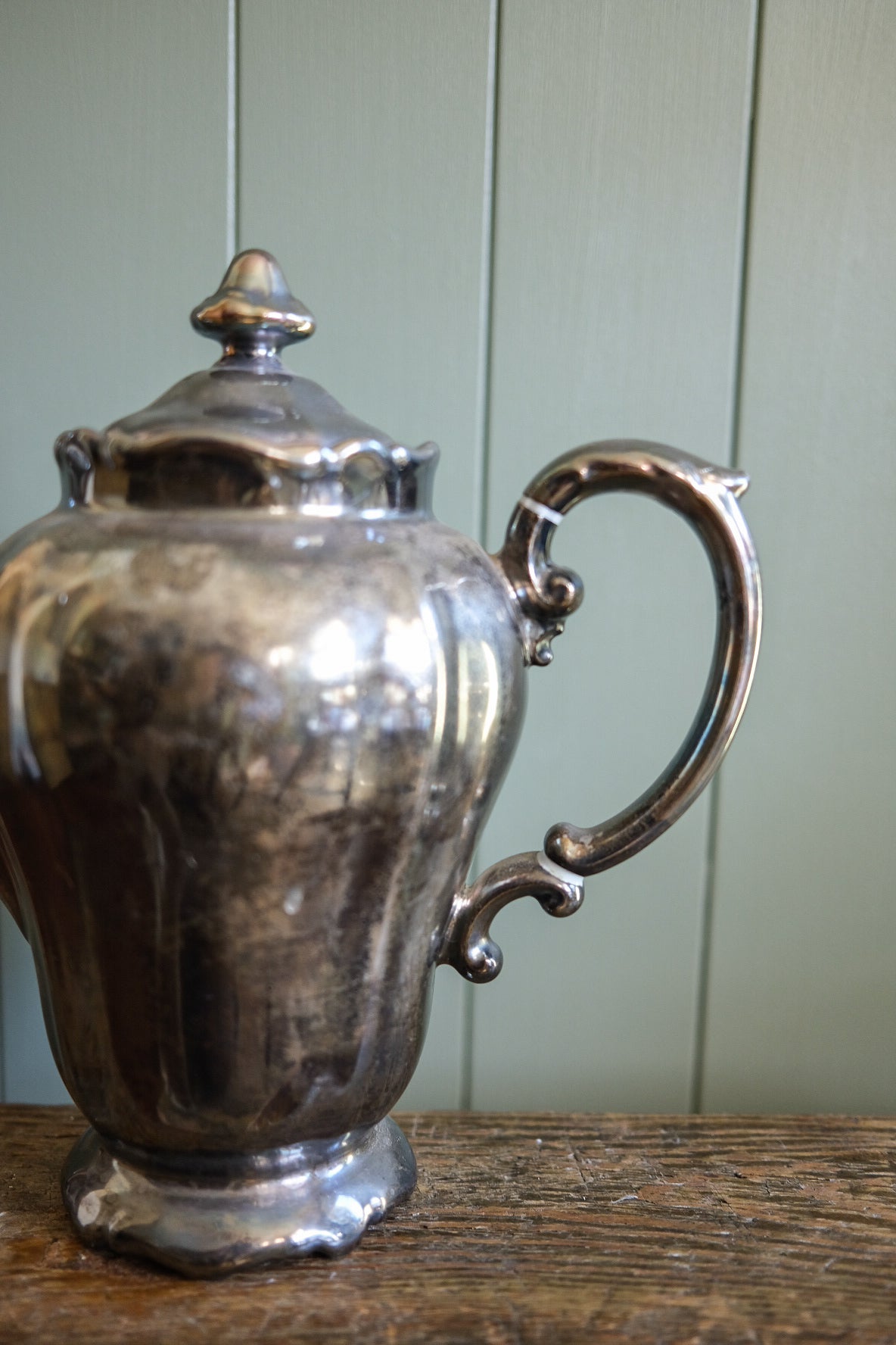 Vintage Chrome Tall Tea Pot