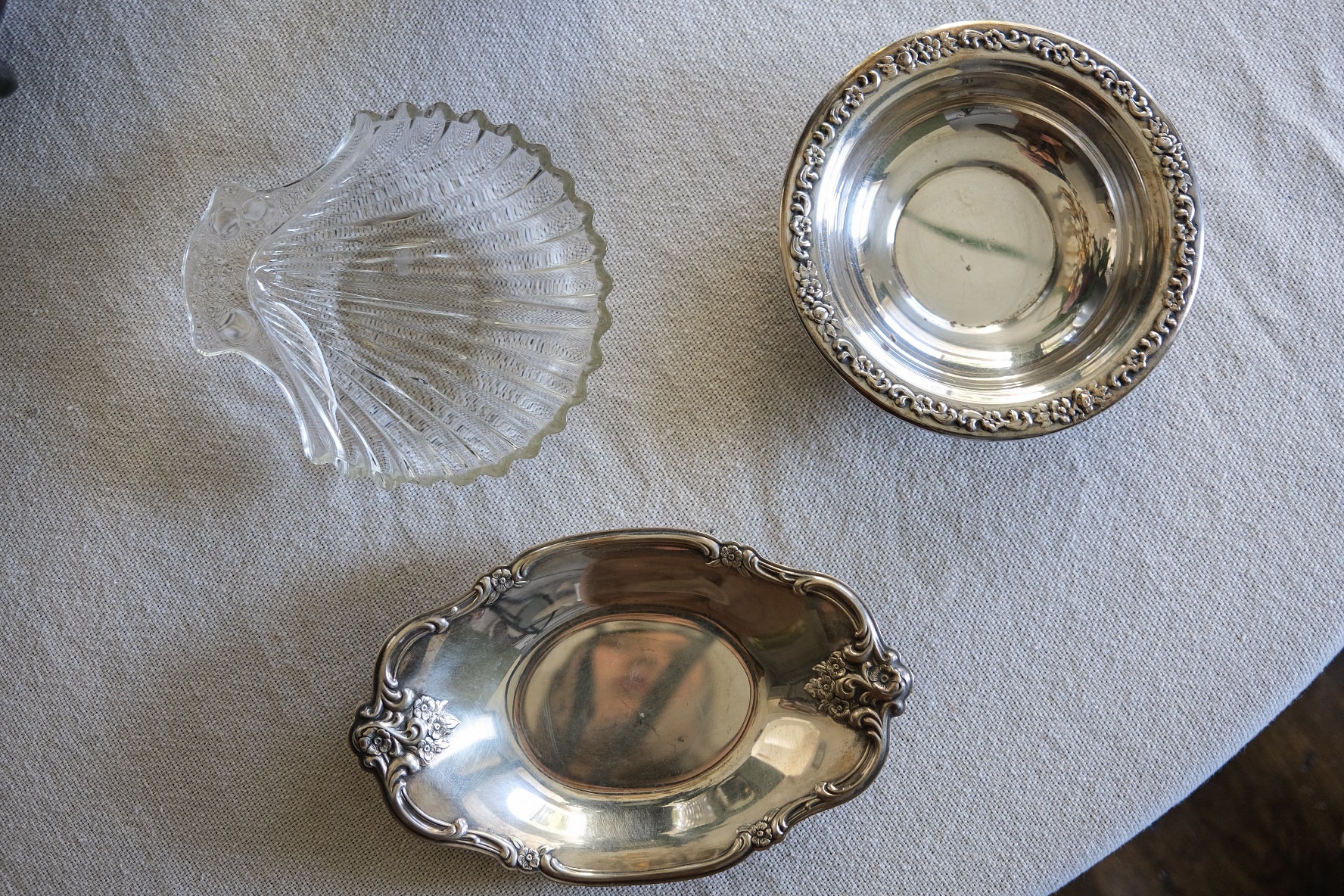 Vintage Round Chrome Tray