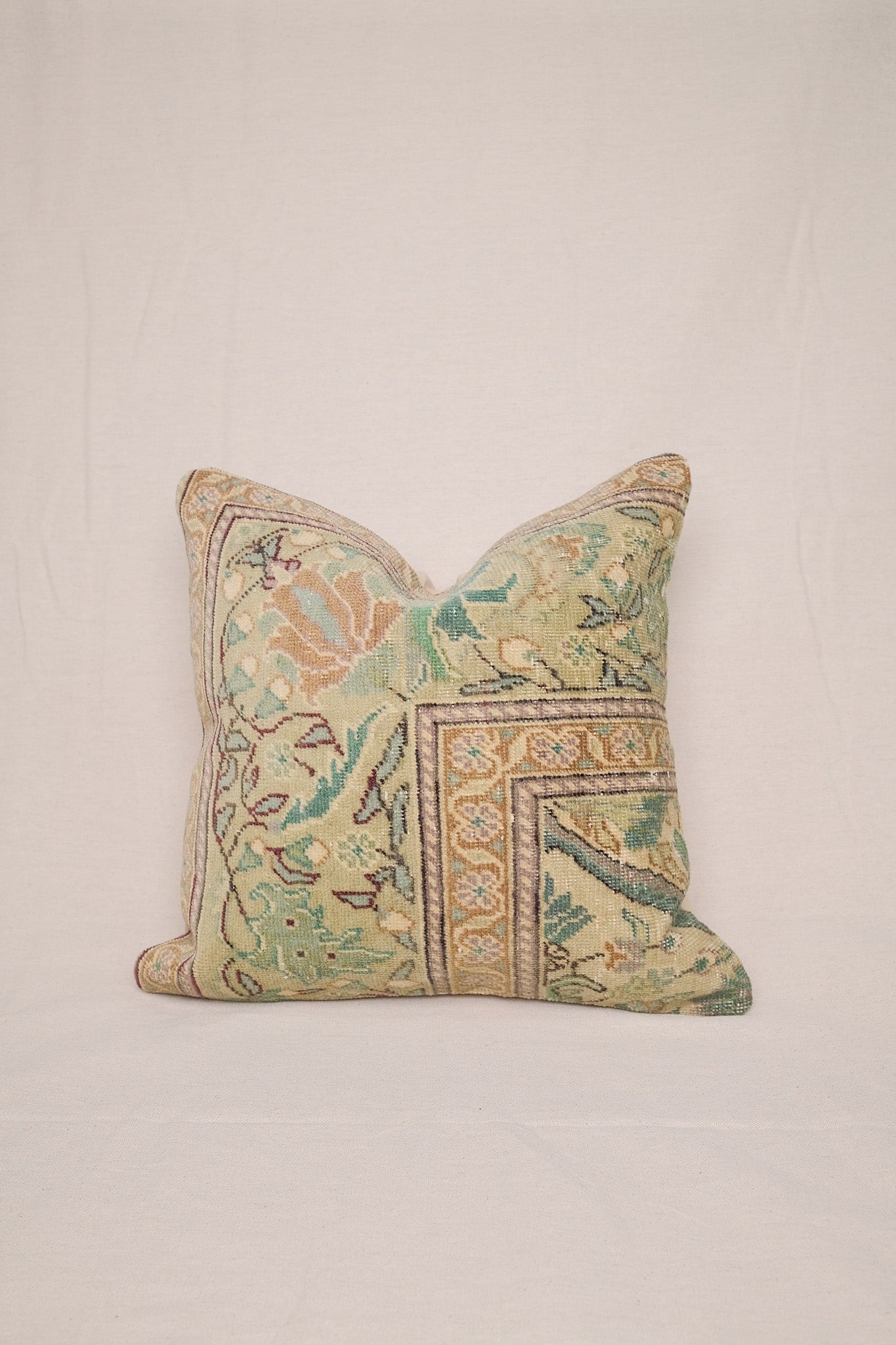 Sage Turkish Vintage Rug Pillow No.2