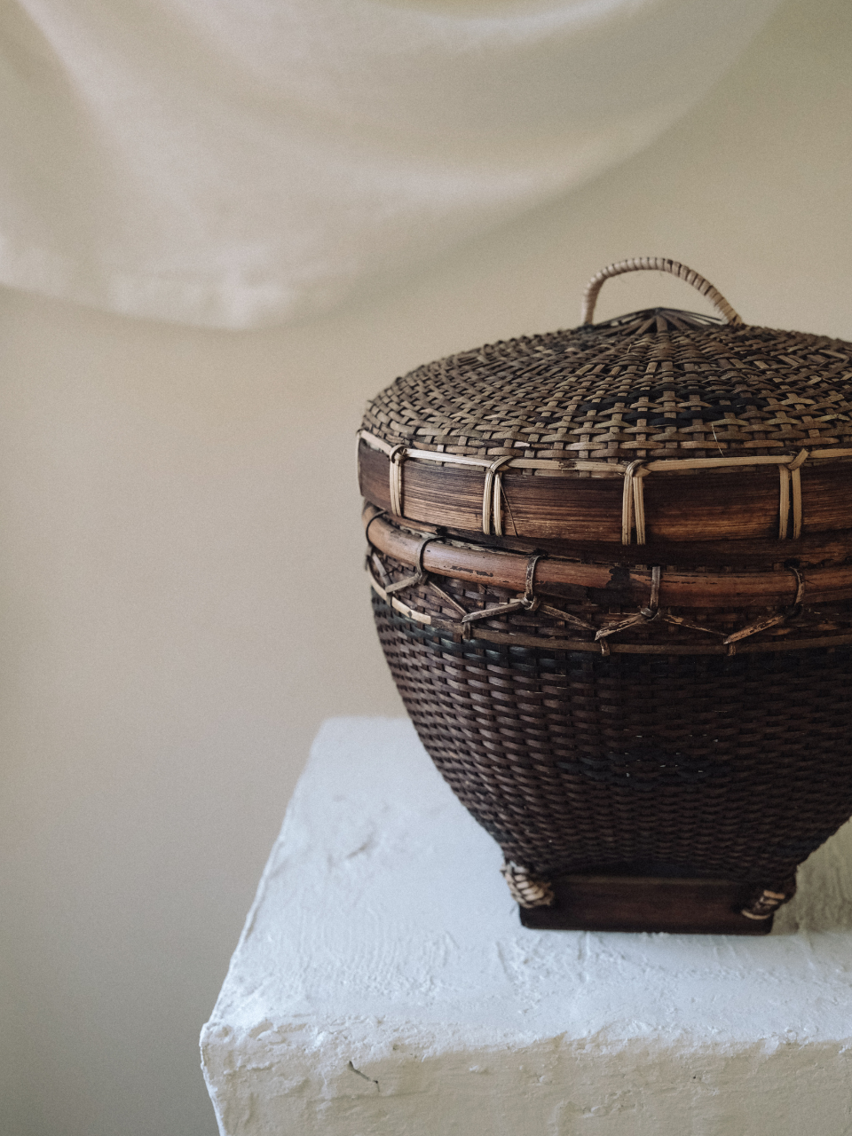 Wood & Rattan Basket