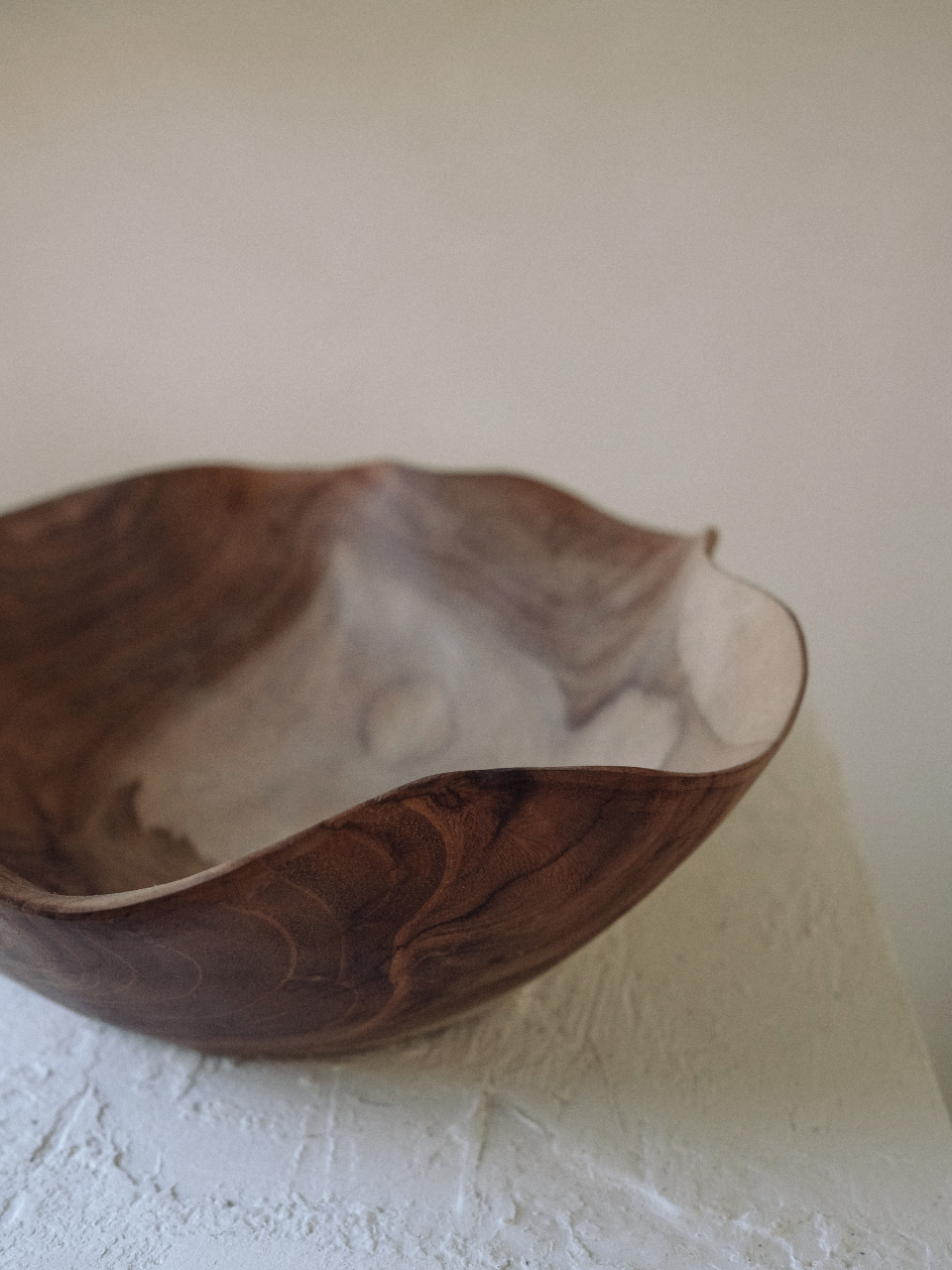 Solid Teak Ruffle bowl